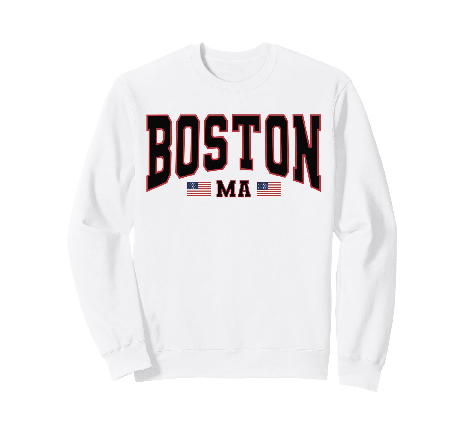 Patriotic Boston Ma Usa Flag Varsity Sweatshirt - Trendy Graphic Men Women - T-Shirt, Sweatshirt, Hoodie