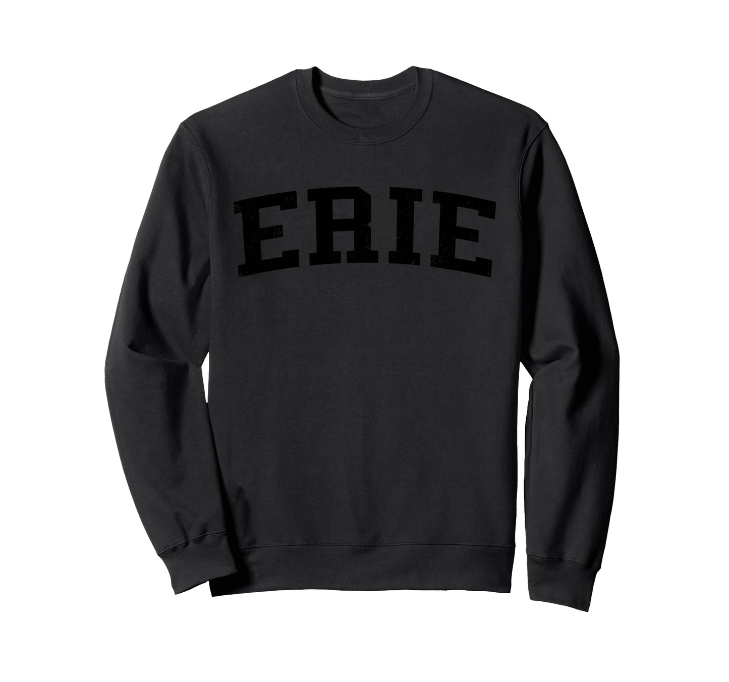 Erie Pa Distressed Black Varsity Sweatshirt - Streetwear Style Men Women - T-Shirt, Sweatshirt, Hoodie