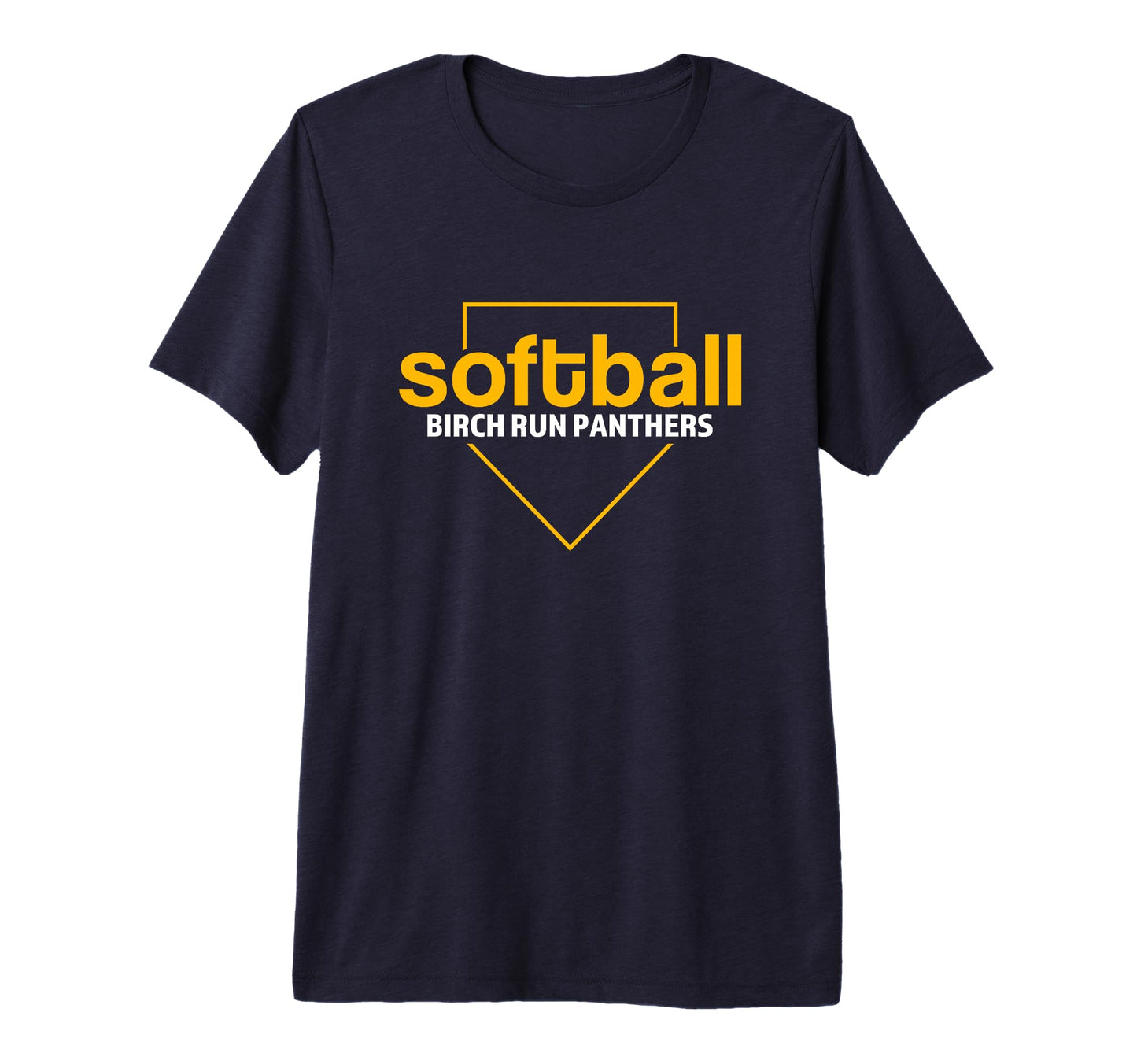 Birch Run Panthers Softball Home Plate T-Shirt - Minimalist Print Unisex - T-Shirt, Sweatshirt, Hoodie