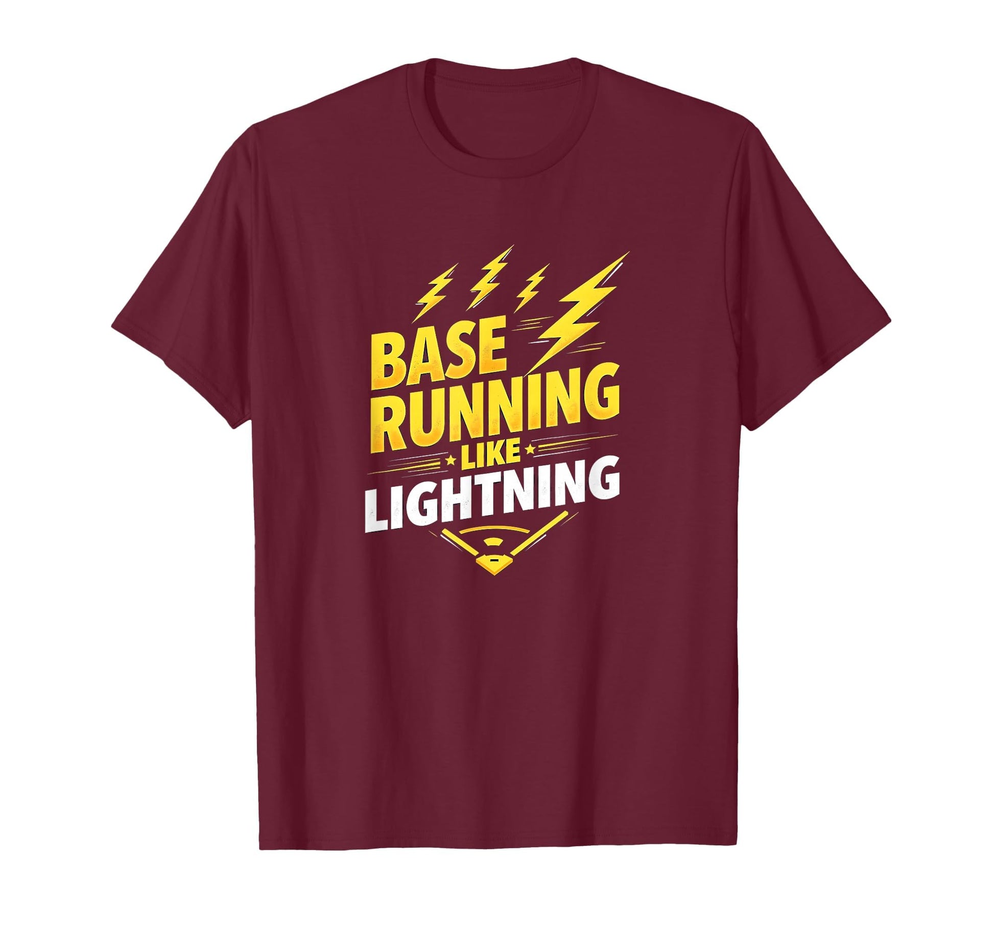 Base Running Like Lightning Baseball T-Shirt - Graphic Print Men Women - T-Shirt, Sweatshirt, Hoodie