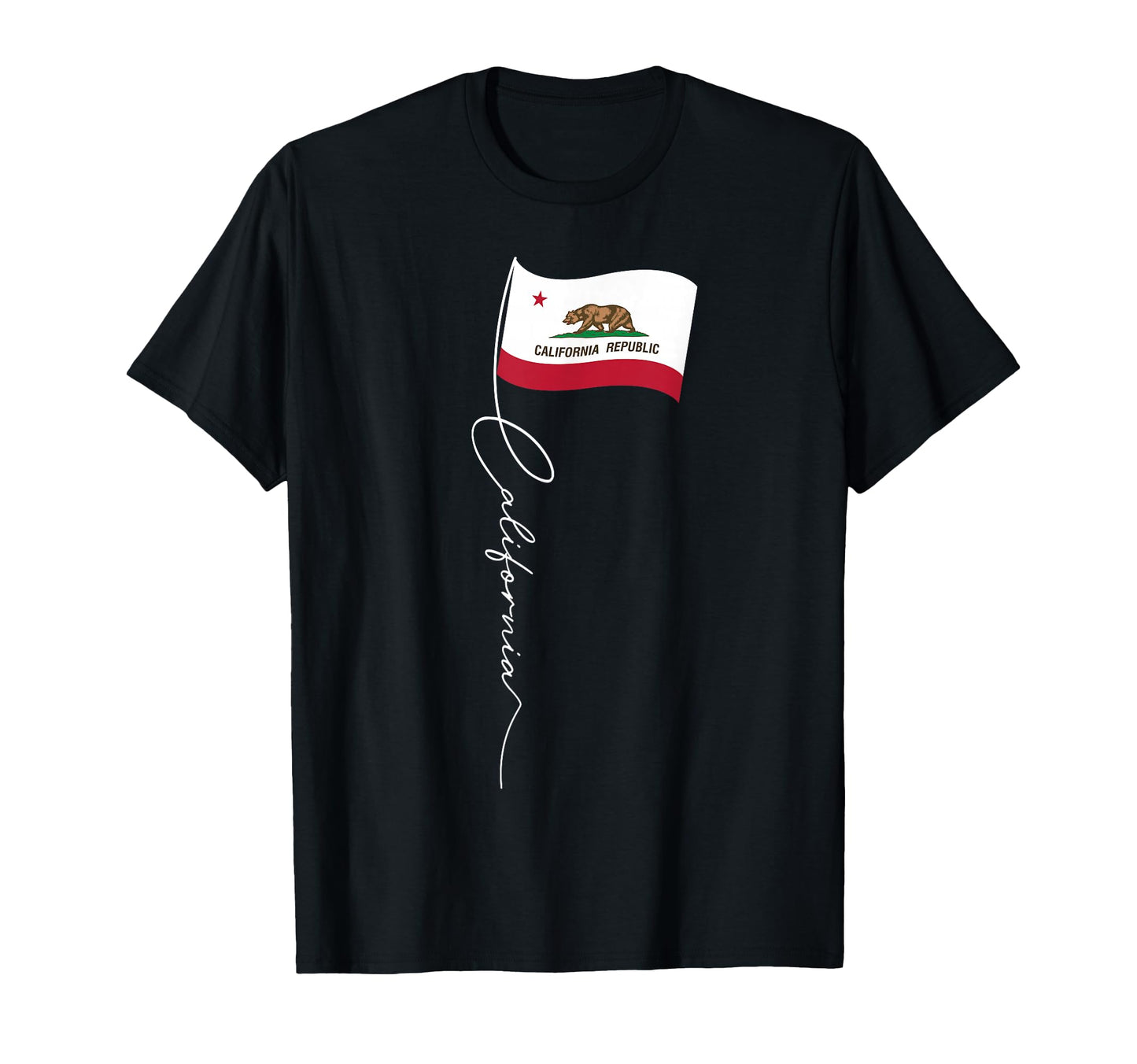 California Signature Flag Pole Elegant T-Shirt - Trendy Graphic Men Women - T-Shirt, Sweatshirt, Hoodie