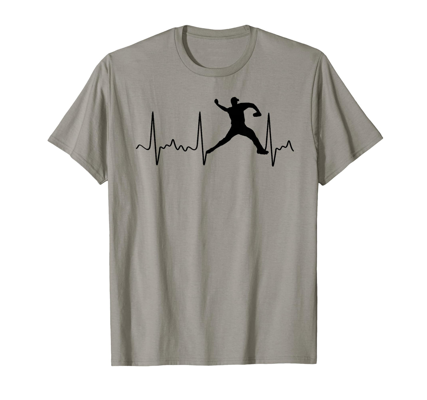 Black Baseball Heartbeat Black T-Shirt - Unique Graphic for Adults - T-Shirt, Sweatshirt, Hoodie