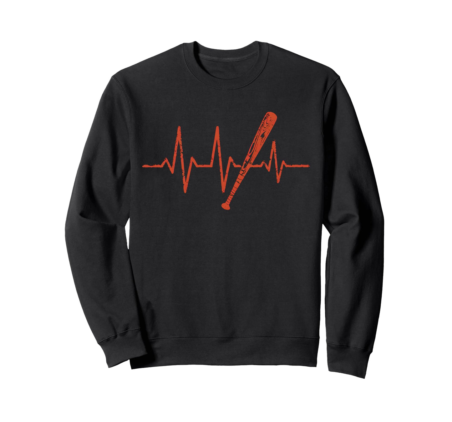 Baseball Heartbeat Sweatshirt - Trendy Graphic for Adults - T-Shirt, Sweatshirt, Hoodie