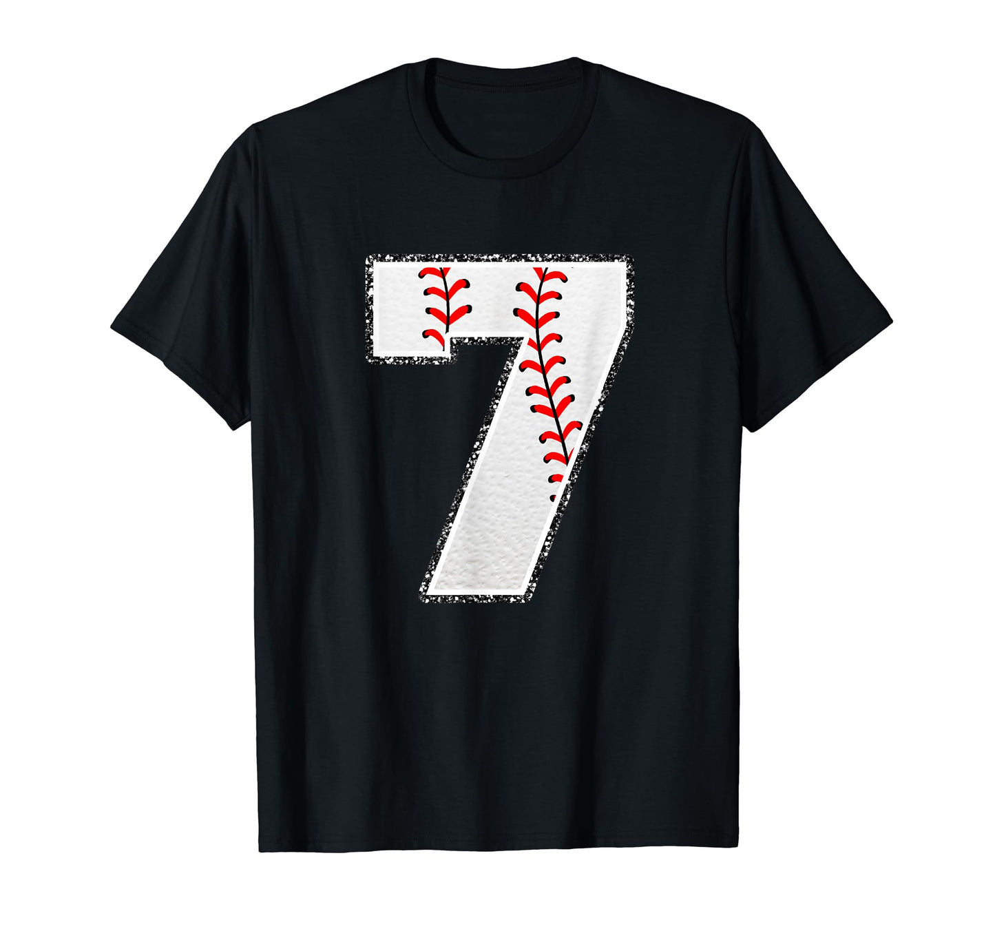 Number 7 Baseball Distressed Number T-Shirt - Aesthetic Graphic Unisex - T-Shirt, Sweatshirt, Hoodie
