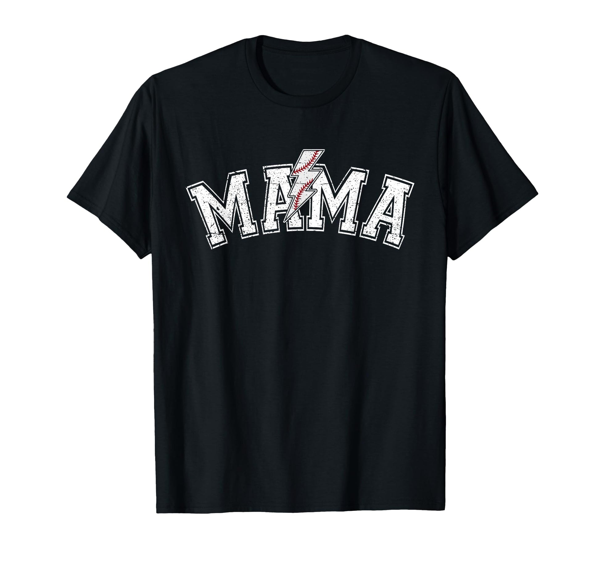 Mama Baseball Mom Lightning Bolt T-Shirt - Fun Novelty Design for Adults - T-Shirt, Sweatshirt, Hoodie