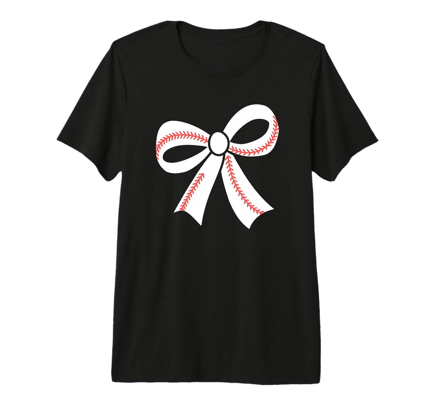 Baseball Bow Baseball Mom Mama Tri T-Shirt - Unique Graphic for Adults - T-Shirt, Sweatshirt, Hoodie