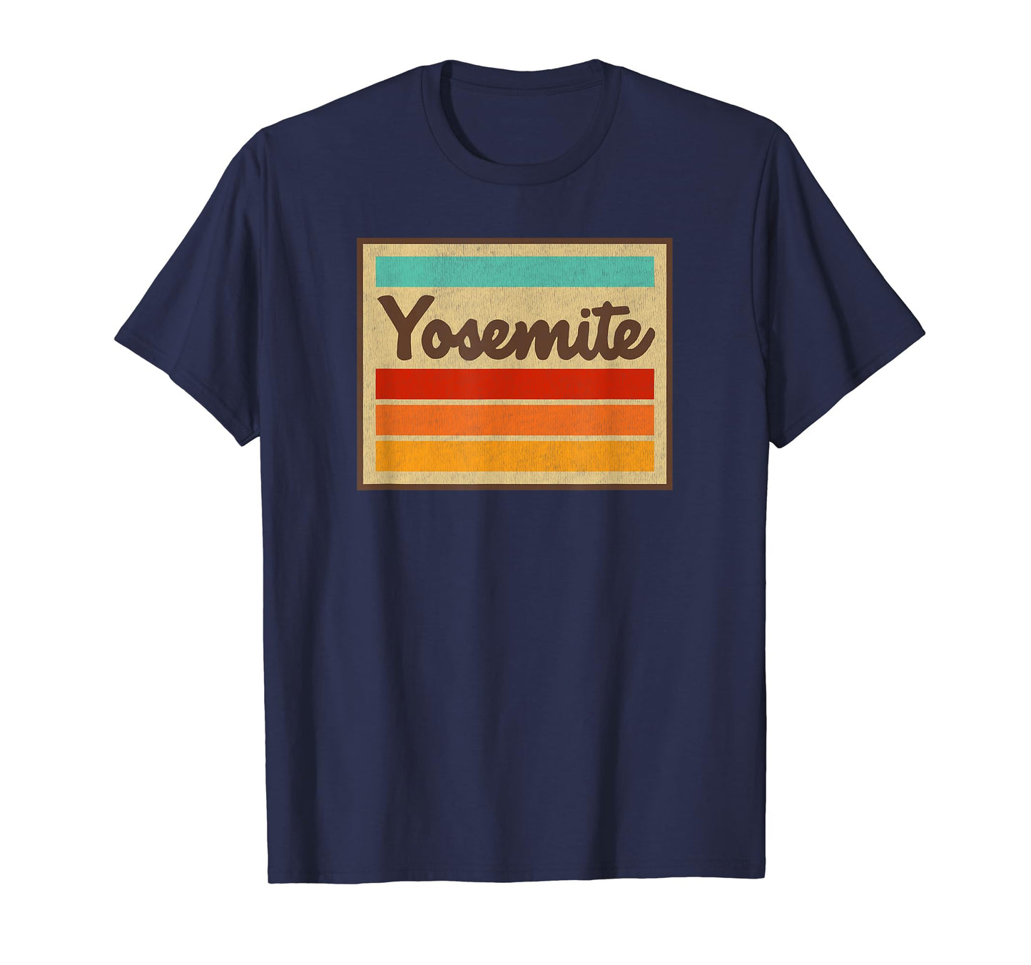 Yosemite National Park 70S Stripes T-Shirt - Fun Novelty Design for Adults - T-Shirt, Sweatshirt, Hoodie