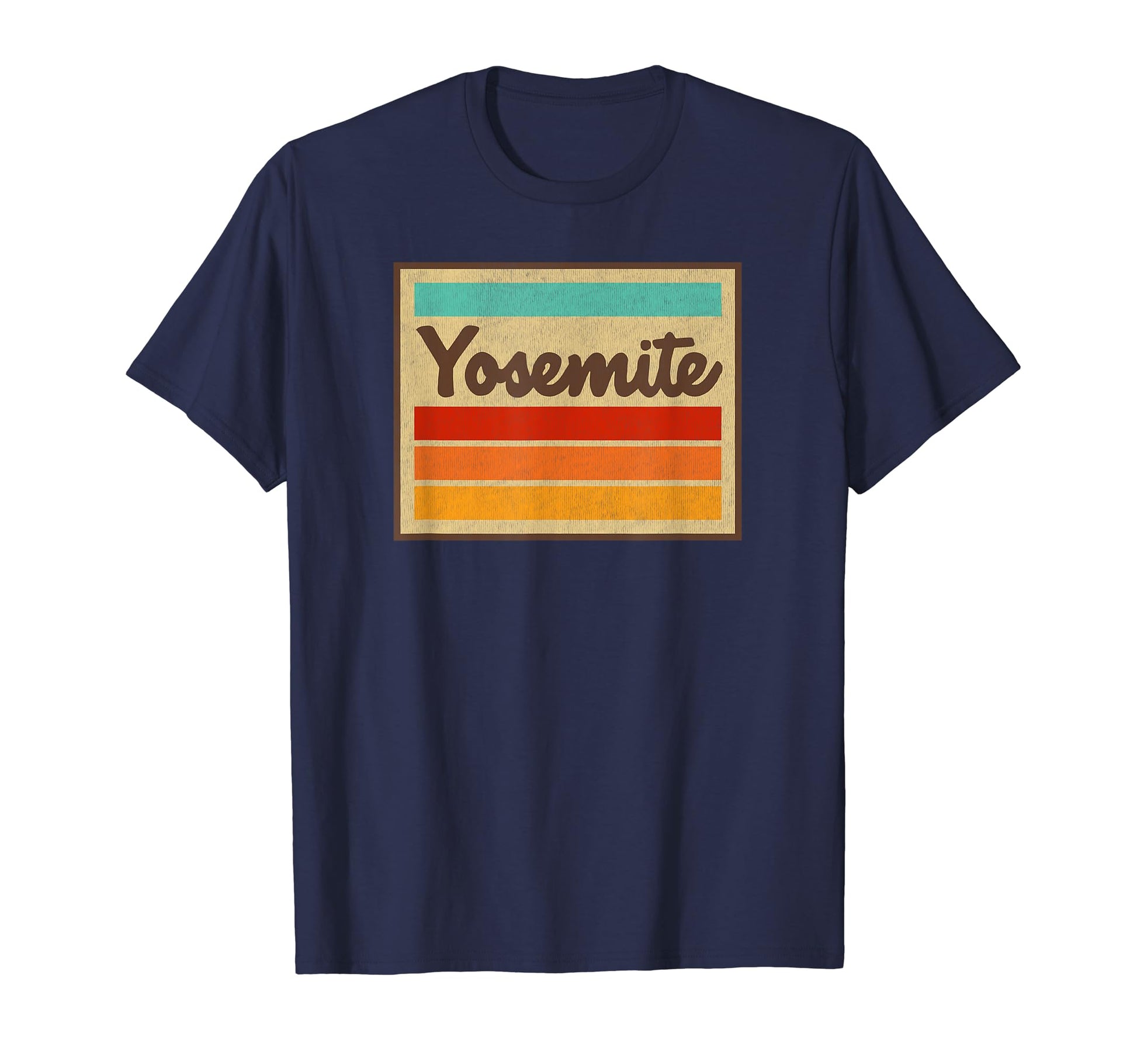 Yosemite National Park 70S Stripes T-Shirt - Fun Novelty Design for Adults - T-Shirt, Sweatshirt, Hoodie