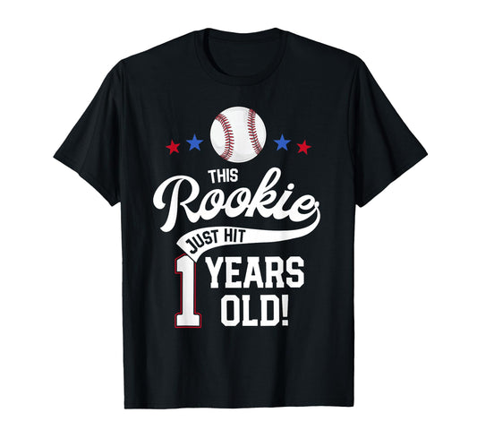 Baseball Birthday Party This Rookie T-Shirt - Unique Graphic Men Women - T-Shirt, Sweatshirt, Hoodie