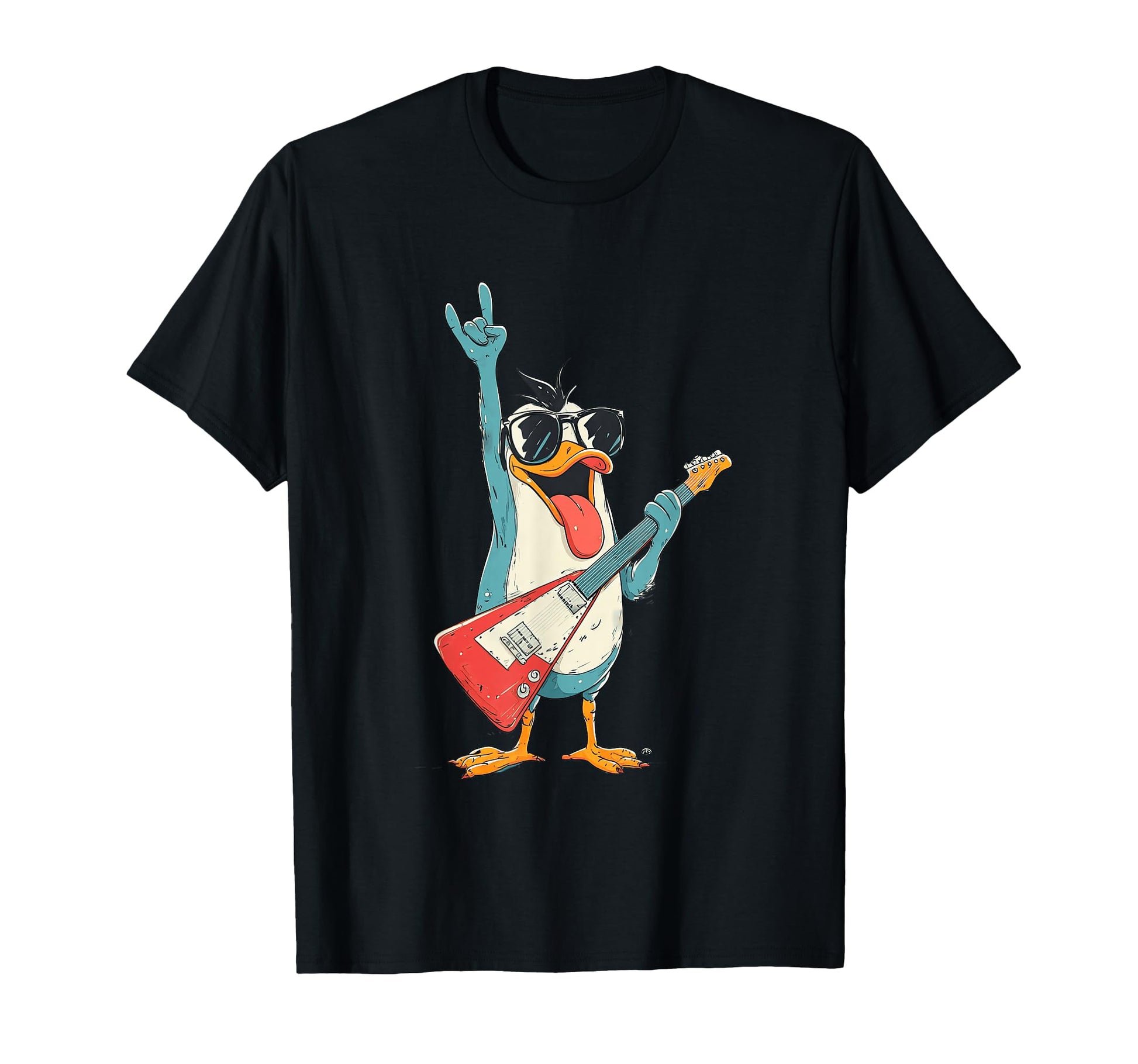 Penguin Guitar Player Rock Music T-Shirt - Casual Everyday Wear Unisex - T-Shirt, Sweatshirt, Hoodie