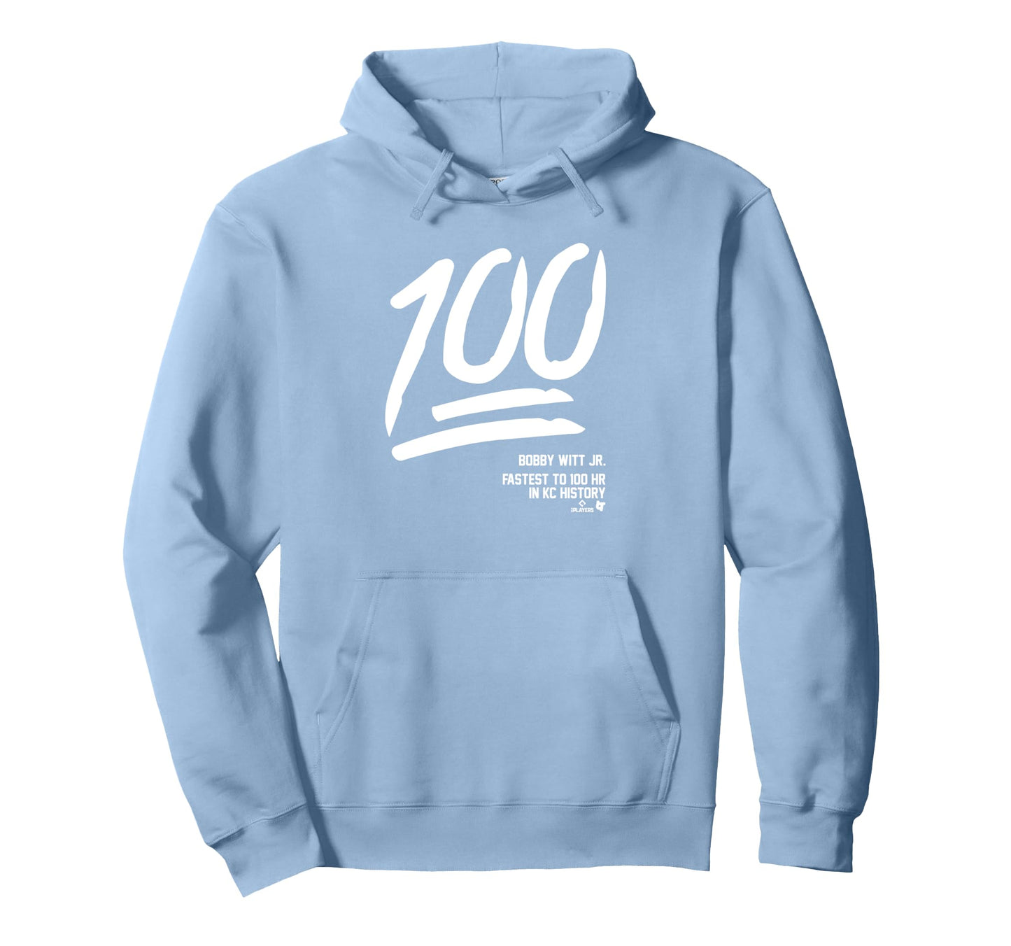 Bobby Witt Jr 100 Home Runs Kansas City Hoodie - Trendy Graphic for Adults - T-Shirt, Sweatshirt, Hoodie
