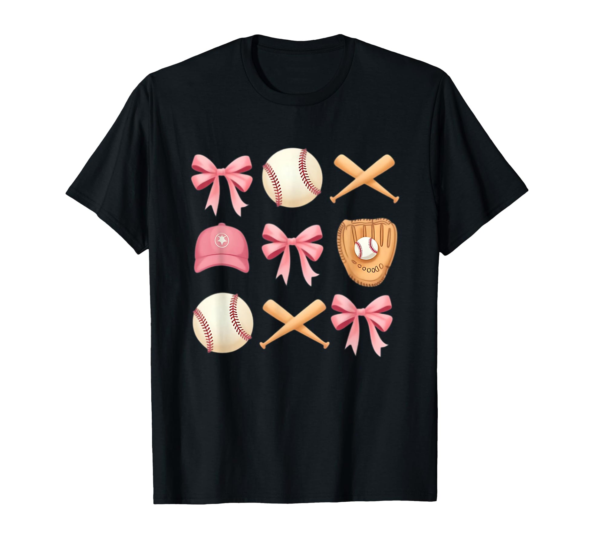 Baseball Coquette Bow Mom Sister T-Shirt - Casual Everyday Wear for Adults - T-Shirt, Sweatshirt, Hoodie