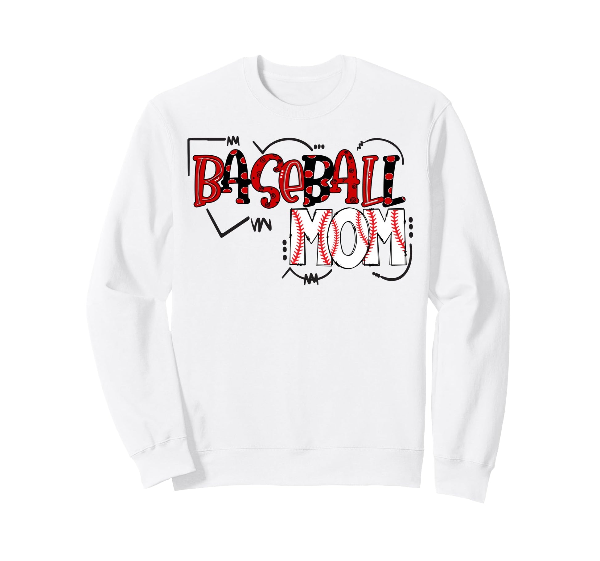 Mom Squad Leopard Baseball Mother Sport Sweatshirt - Unique Graphic Unisex - T-Shirt, Sweatshirt, Hoodie