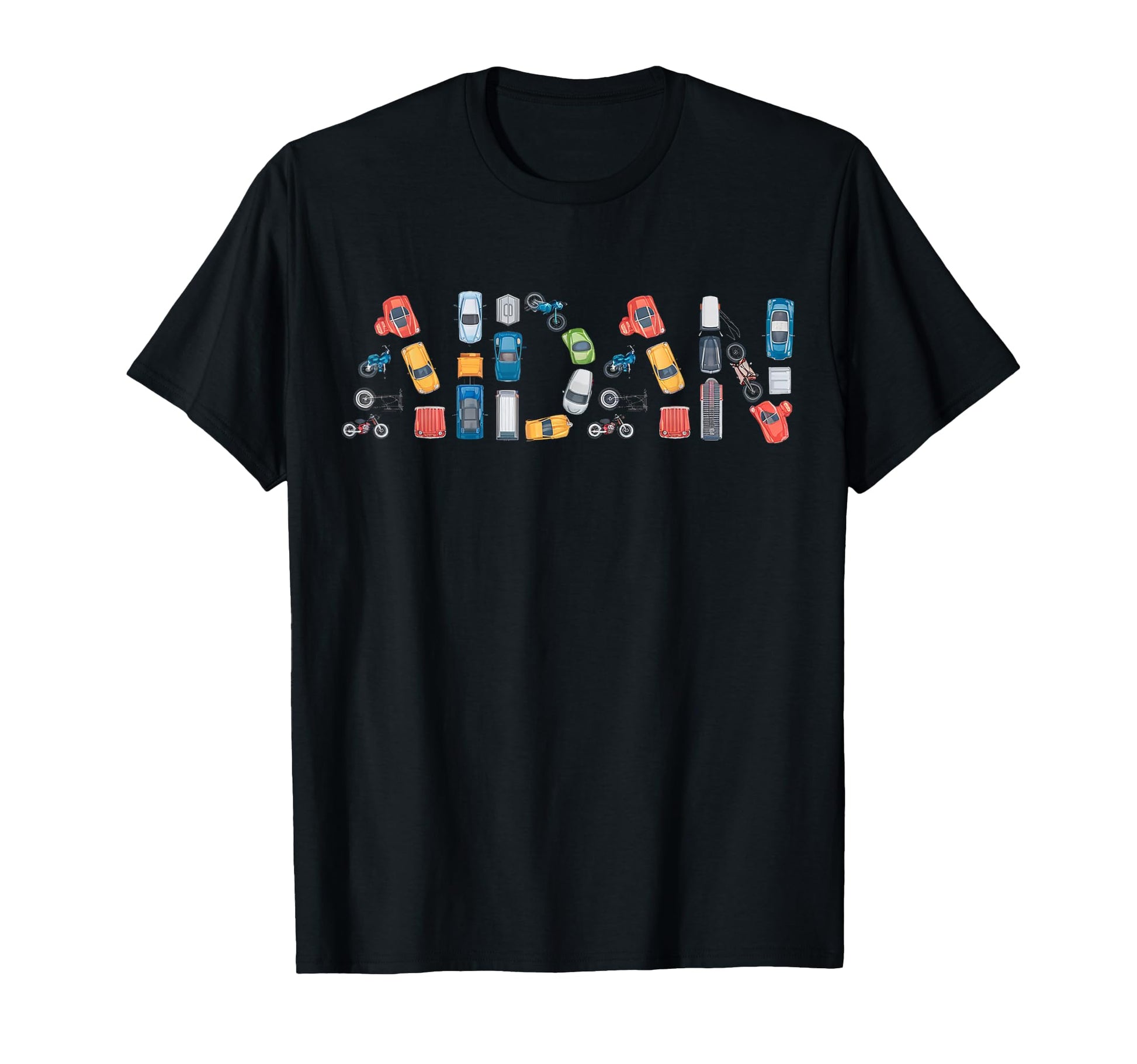 Aidan Custom Name Personalized Cars T-Shirt - Aesthetic Graphic Unisex - T-Shirt, Sweatshirt, Hoodie