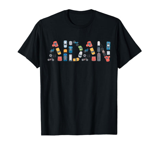 Aidan Custom Name Personalized Cars T-Shirt - Aesthetic Graphic Unisex - T-Shirt, Sweatshirt, Hoodie
