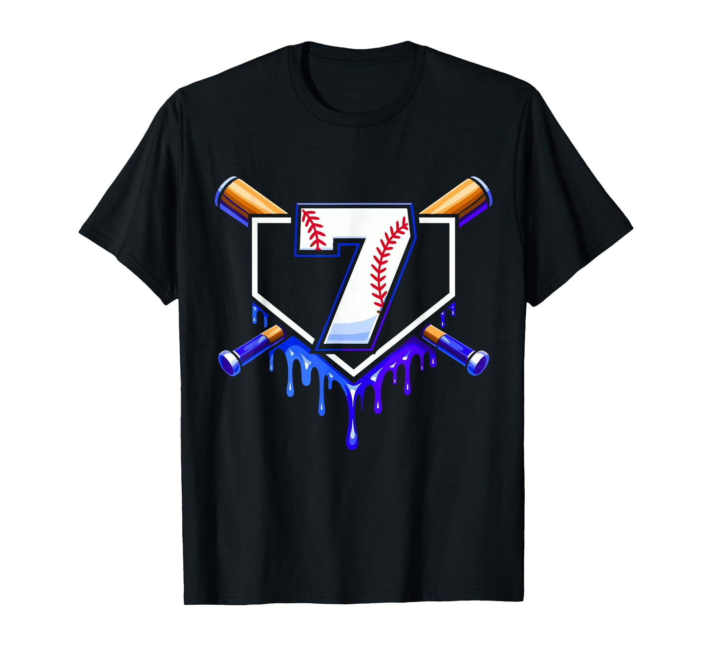 7Th Birthday Baseball 7 Years Ice T-Shirt - Unique Graphic for Adults - T-Shirt, Sweatshirt, Hoodie