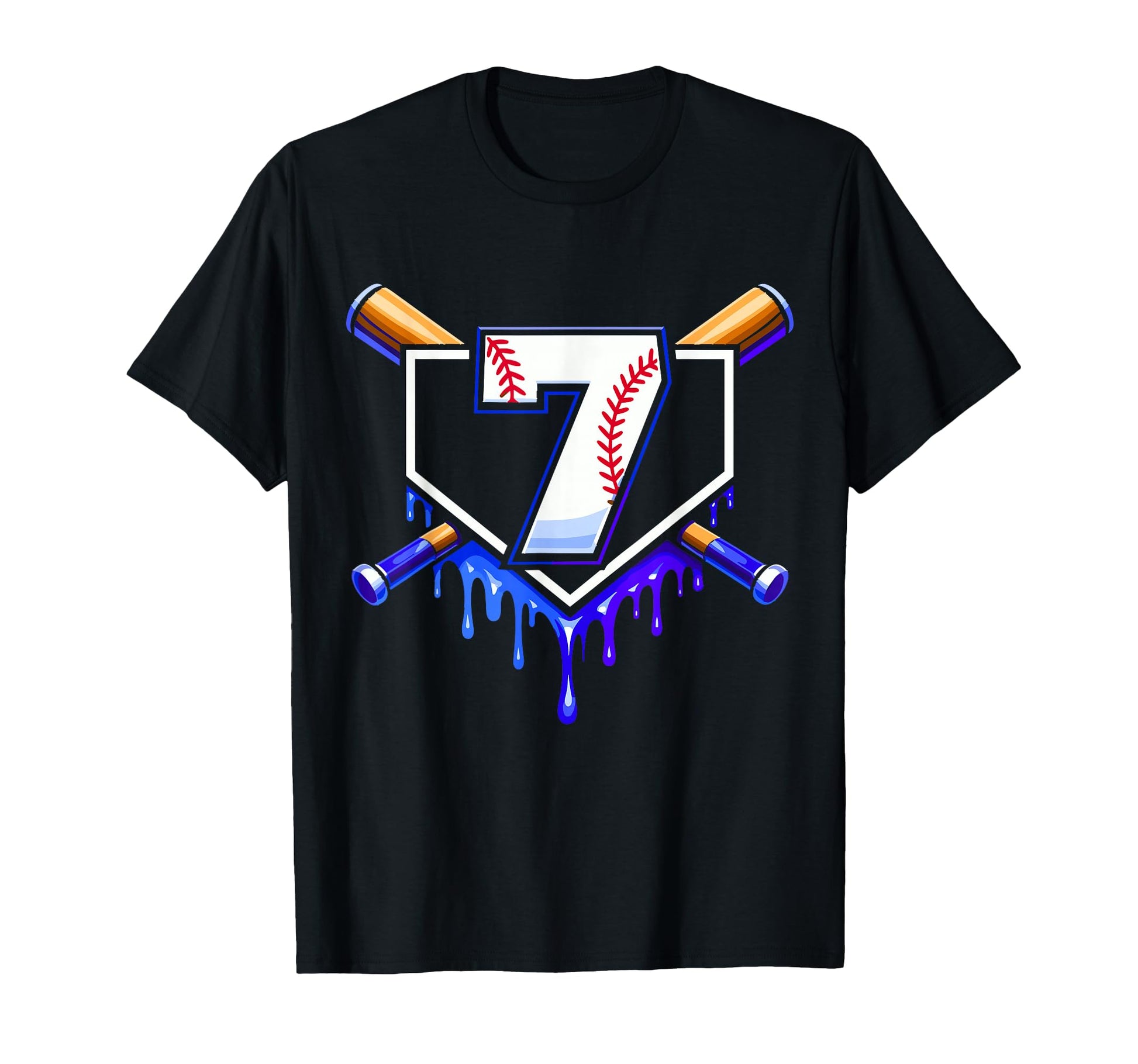 7Th Birthday Baseball 7 Years Ice T-Shirt - Unique Graphic for Adults - T-Shirt, Sweatshirt, Hoodie