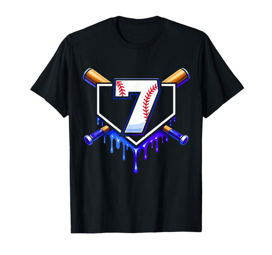 7Th Birthday Baseball 7 Years Ice T-Shirt - Unique Graphic for Adults - T-Shirt, Sweatshirt, Hoodie