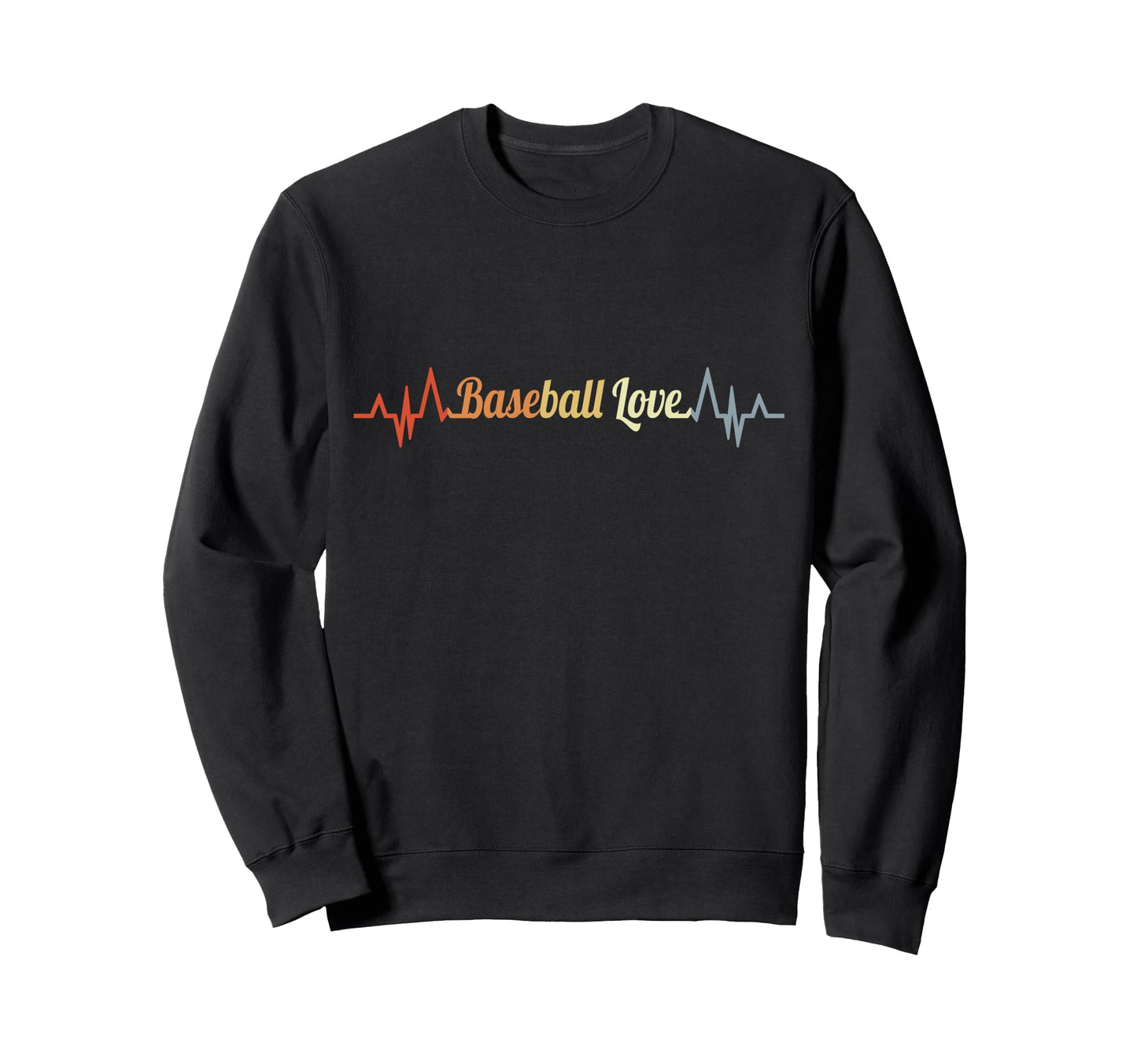 Baseball Heartbeat Baseballer Ecg Sweatshirt - Fun Novelty Design Unisex - T-Shirt, Sweatshirt, Hoodie