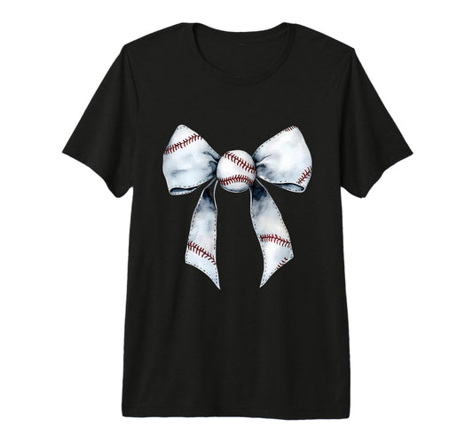 Baseball Coquette Bow Baseball Mom Tri T-Shirt - Minimalist Print Unisex - T-Shirt, Sweatshirt, Hoodie
