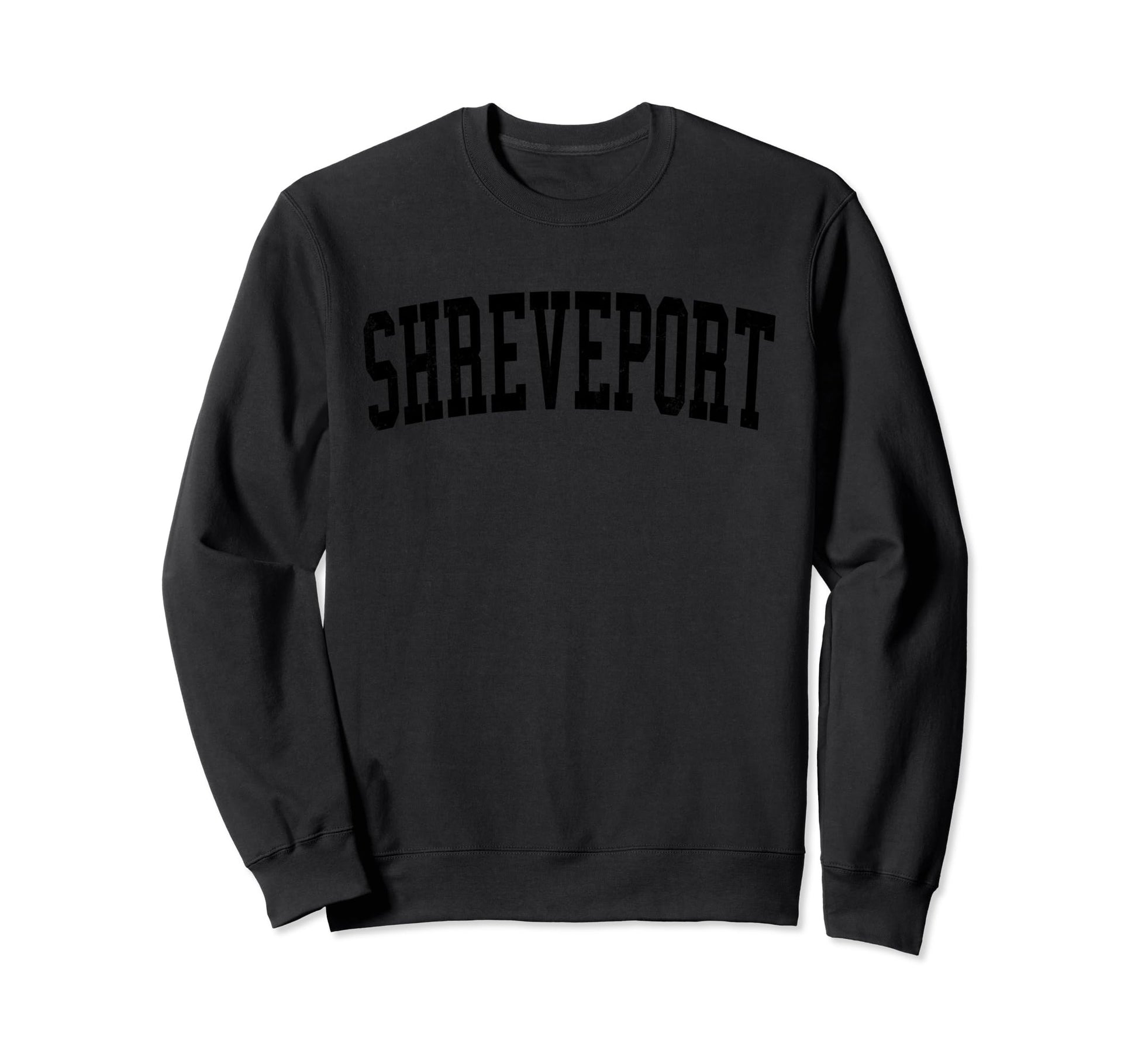 Shreveport La Distressed Black Sweatshirt - Unique Graphic for Adults - T-Shirt, Sweatshirt, Hoodie