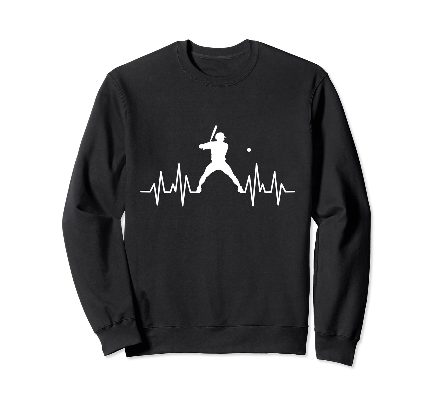 Funny Baseball Heartbeat Game Day Sweatshirt - Fun Novelty Design Unisex - T-Shirt, Sweatshirt, Hoodie