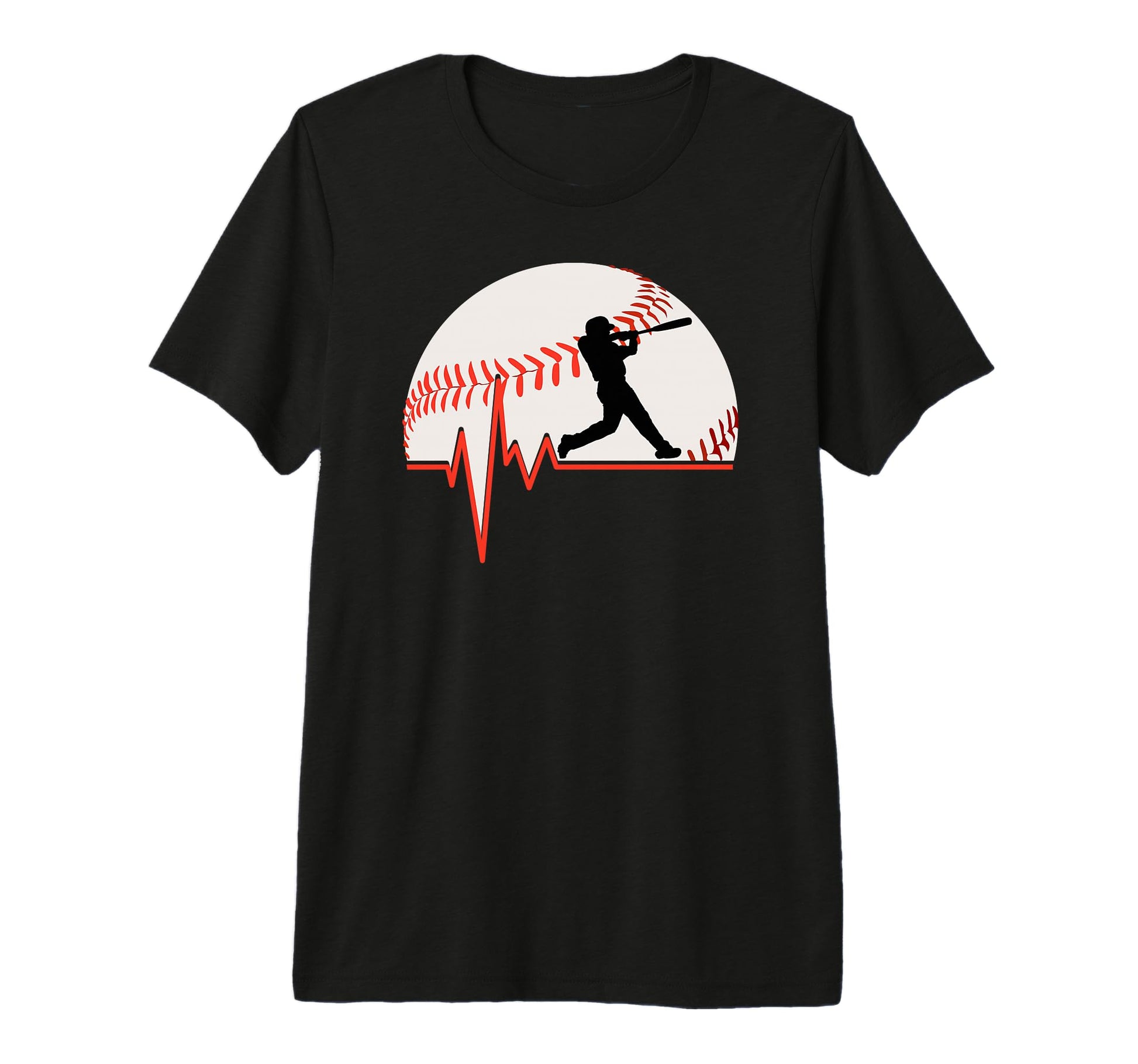 Funny Baseball Heartbeat Tri Blend T-Shirt - Custom Art Print Unisex - T-Shirt, Sweatshirt, Hoodie