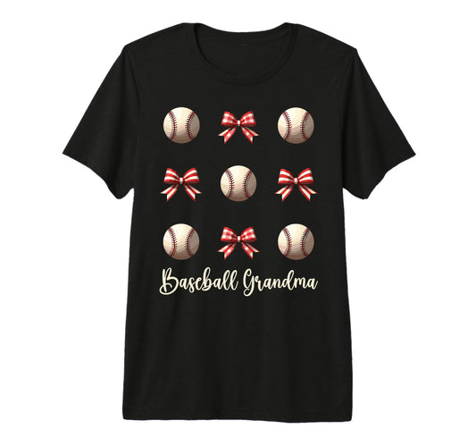 Baseball Grandma Funny Coquette Bow T-Shirt - Novelty Apparel Men Women - T-Shirt, Sweatshirt, Hoodie