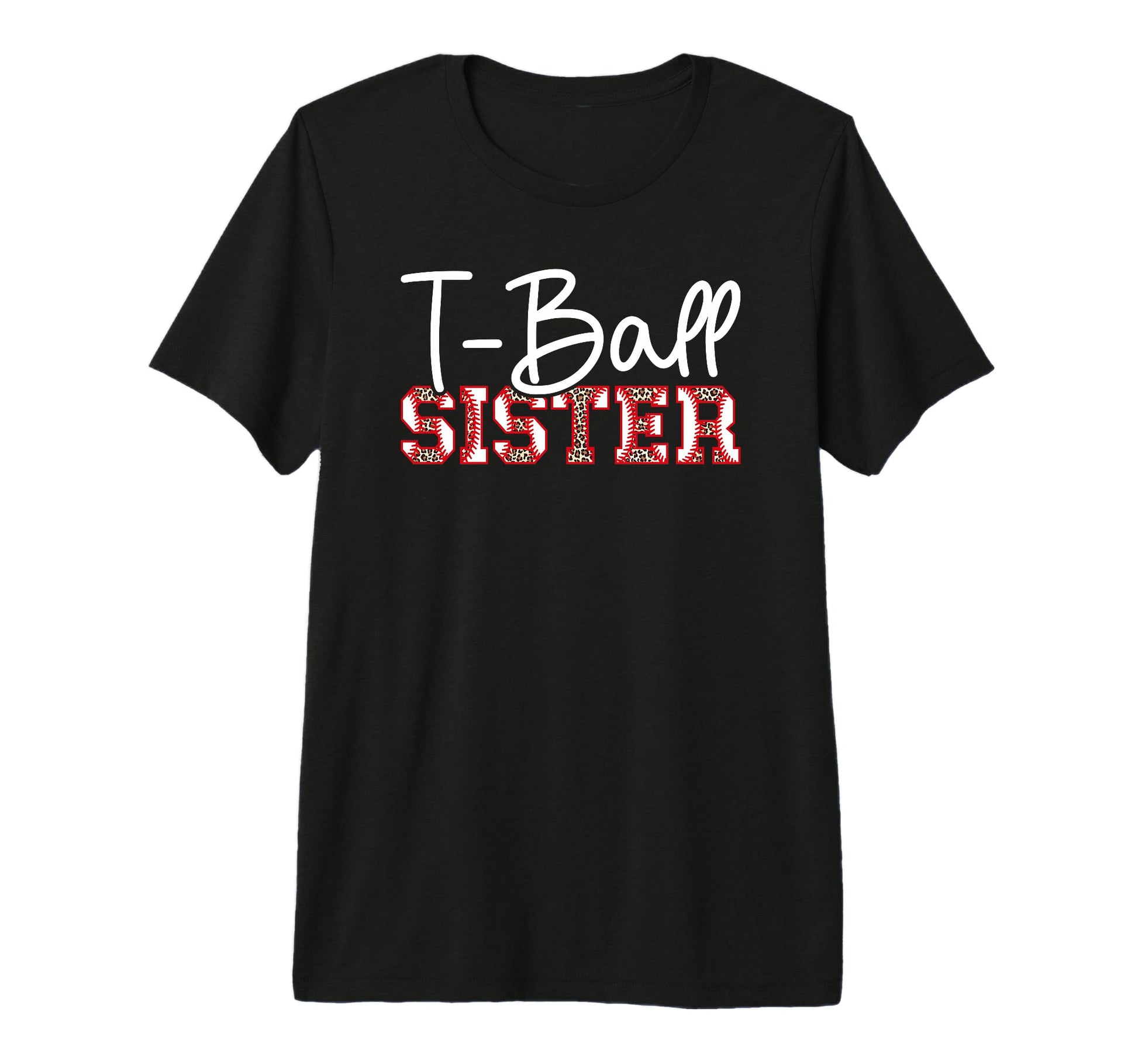 T Ball Sister Leopard Baseball T Ball T-Shirt - Graphic Print for Adults - T-Shirt, Sweatshirt, Hoodie