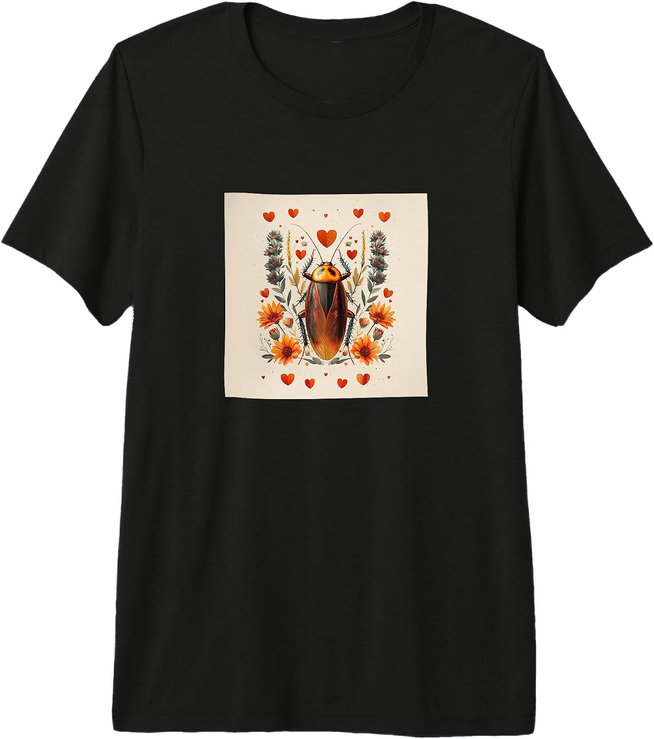 Cockroach Flowers With Hearts Around Boho Merch - Adult & Kids T-Shirts, Sweatshirts & Hoodies apparel design preview 1