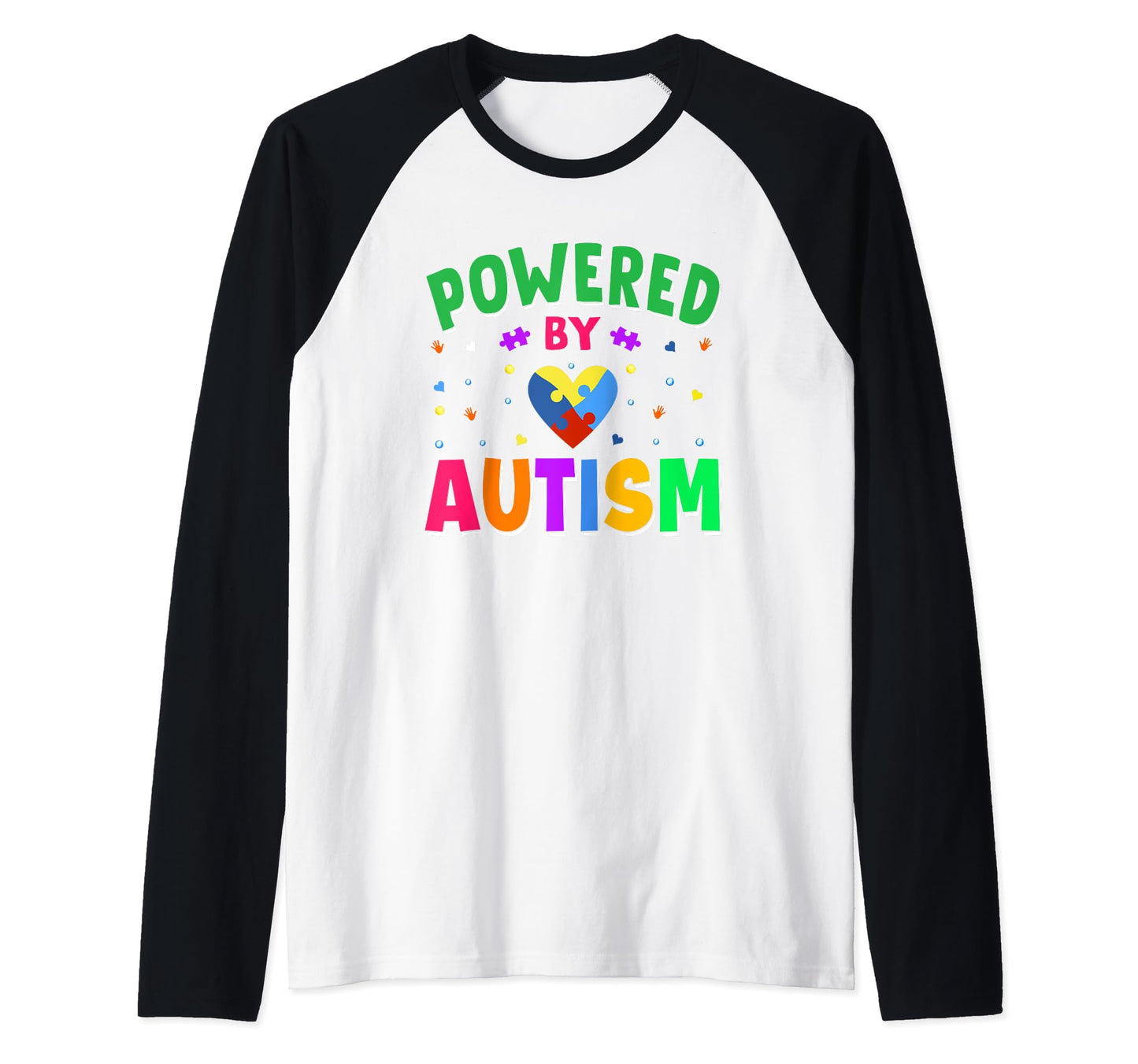Powered Autism Autistic Heart Puzzle Hoodie - Fun Novelty Design Men Women - T-Shirt, Sweatshirt, Hoodie