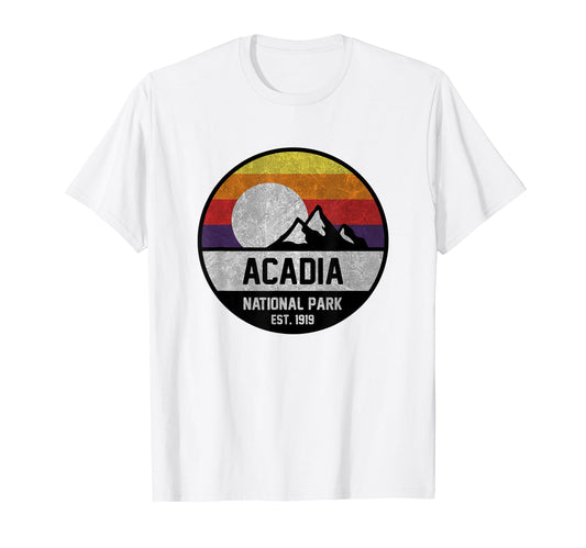Acadia National Park Sunset Distressed T-Shirt - Trendy Graphic Unisex - T-Shirt, Sweatshirt, Hoodie