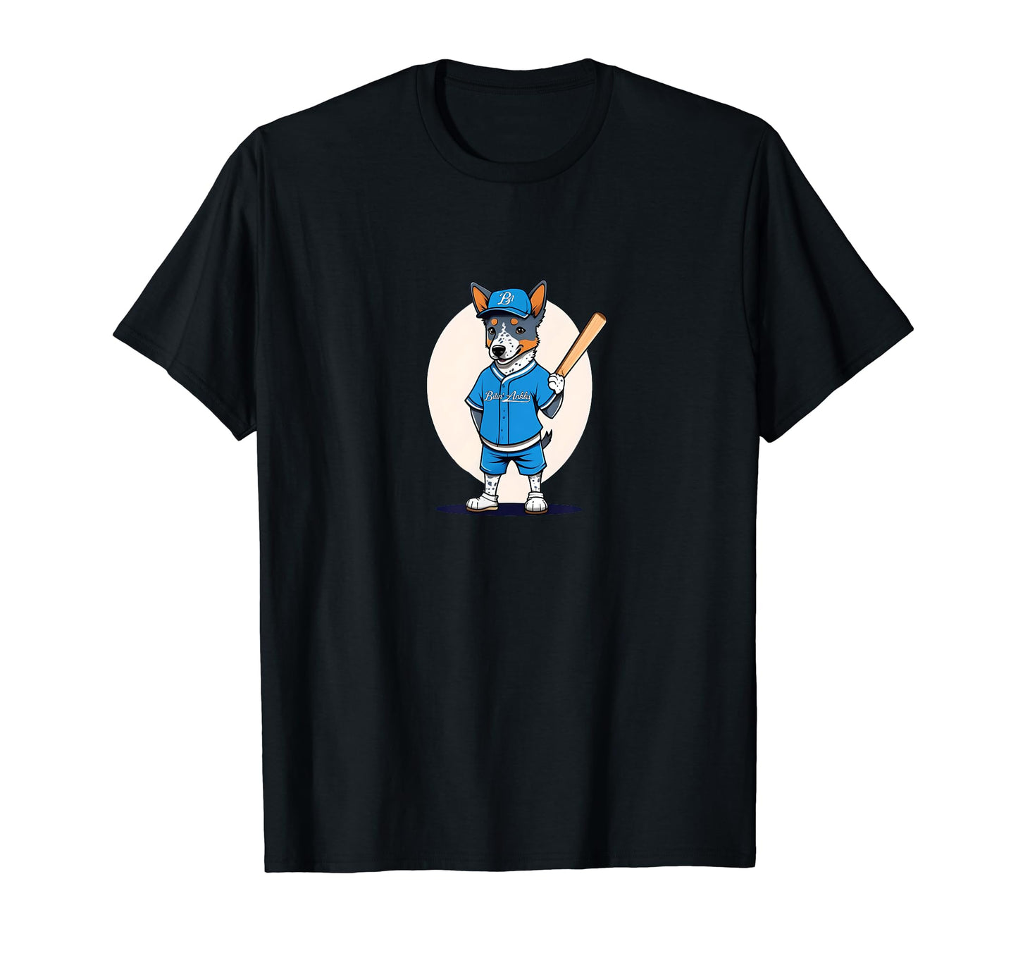 Home Run Hitter Baseball Cattle Dog T-Shirt - Custom Art Print for Adults - T-Shirt, Sweatshirt, Hoodie