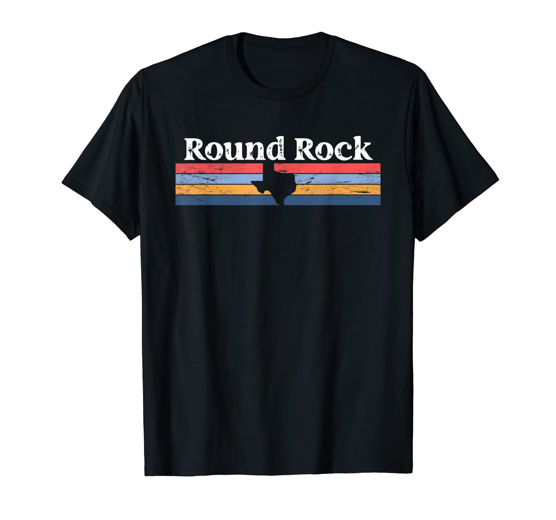 Round Rock Texas Tx Stripes State 70S T-Shirt - Aesthetic Graphic Unisex - T-Shirt, Sweatshirt, Hoodie