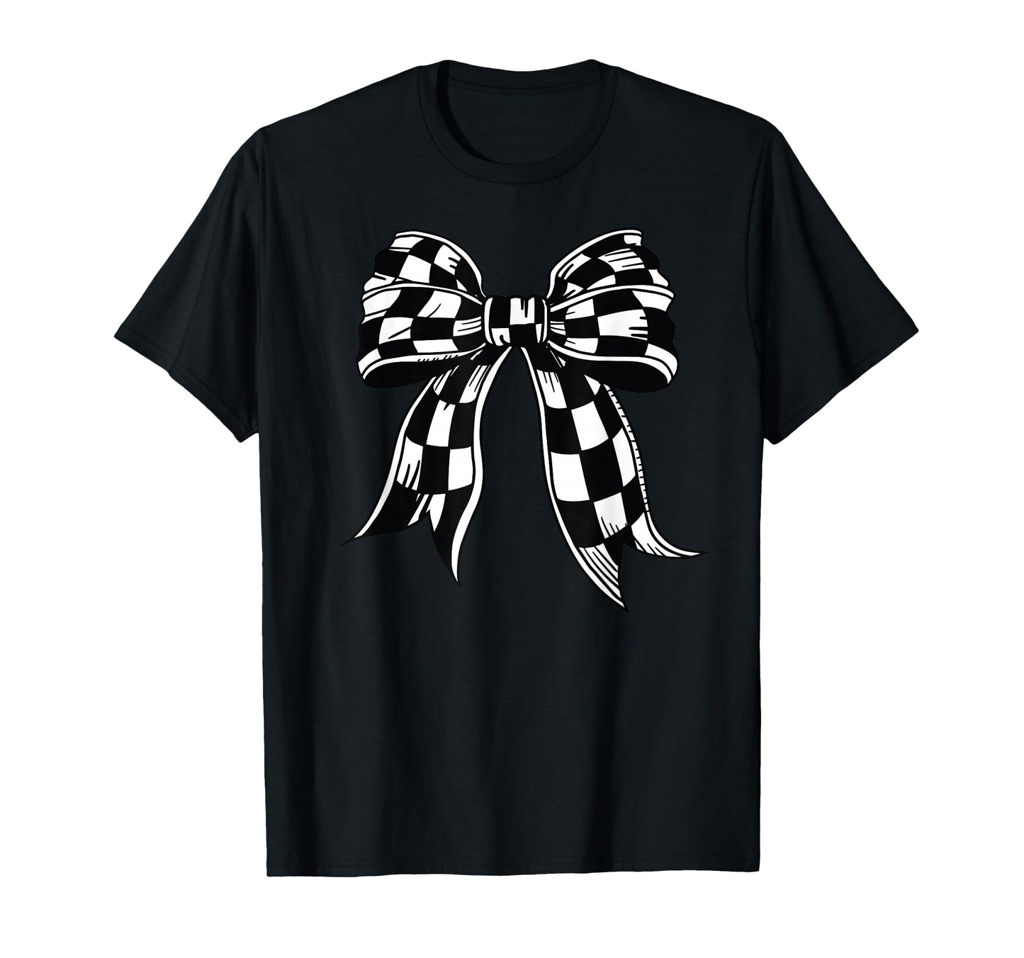 Checkered Bow Tie Flag Automobile Motor T-Shirt - Streetwear Style Unisex - T-Shirt, Sweatshirt, Hoodie