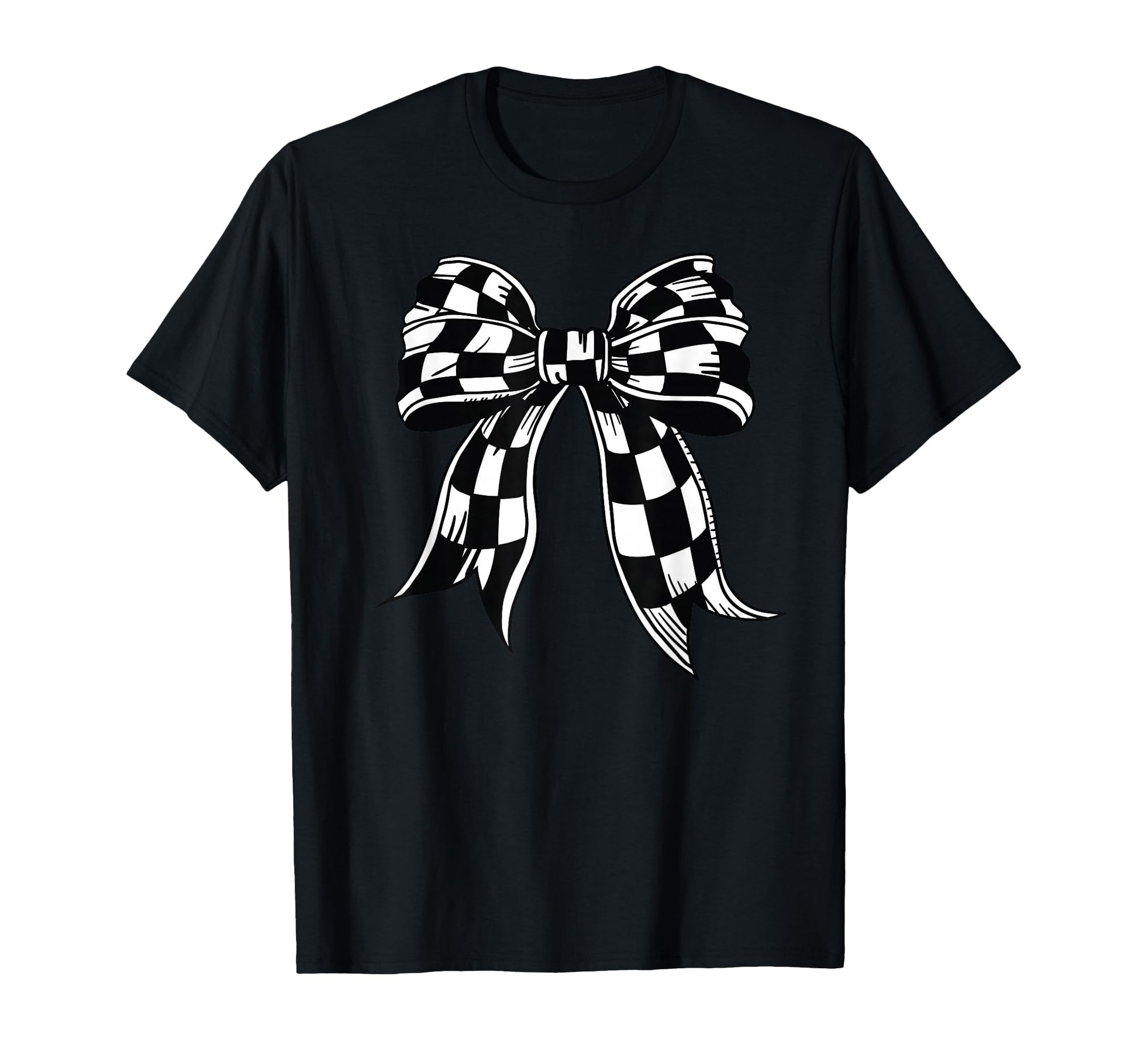 Checkered Bow Tie Flag Automobile Motor T-Shirt - Streetwear Style Unisex - T-Shirt, Sweatshirt, Hoodie