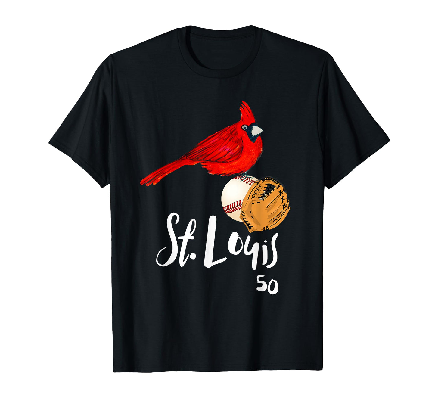 Saint Louis Red Cardinal Number 50 T-Shirt - Streetwear Style for Adults - T-Shirt, Sweatshirt, Hoodie