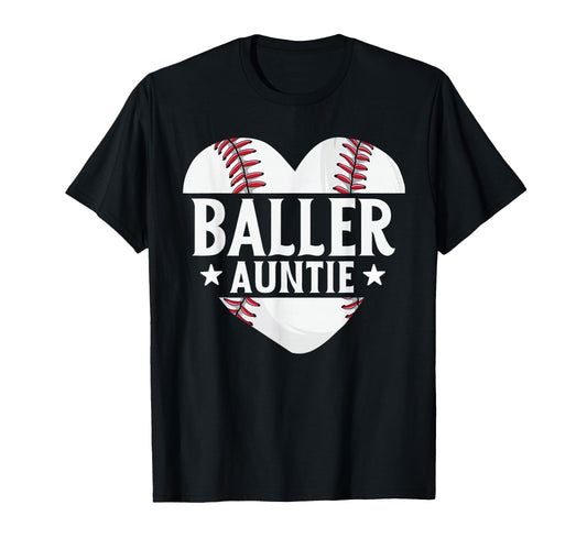 Baseball Aunt Gift Baller Auntie T-Shirt - Trendy Graphic for Adults - T-Shirt, Sweatshirt, Hoodie