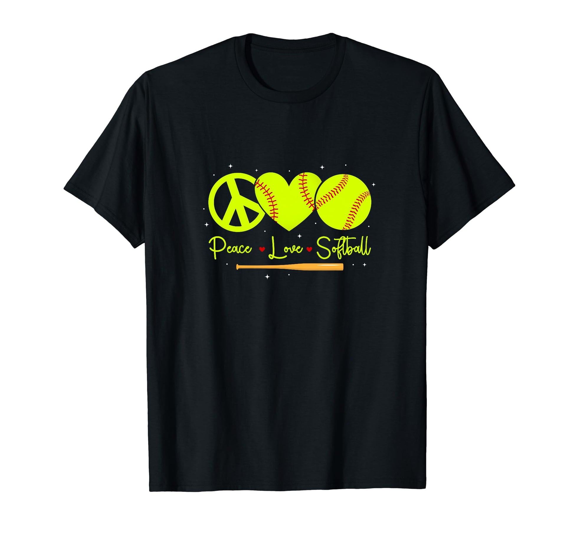 Peace Love Softball Baseball Team T-Shirt - Fun Novelty Design Unisex - T-Shirt, Sweatshirt, Hoodie