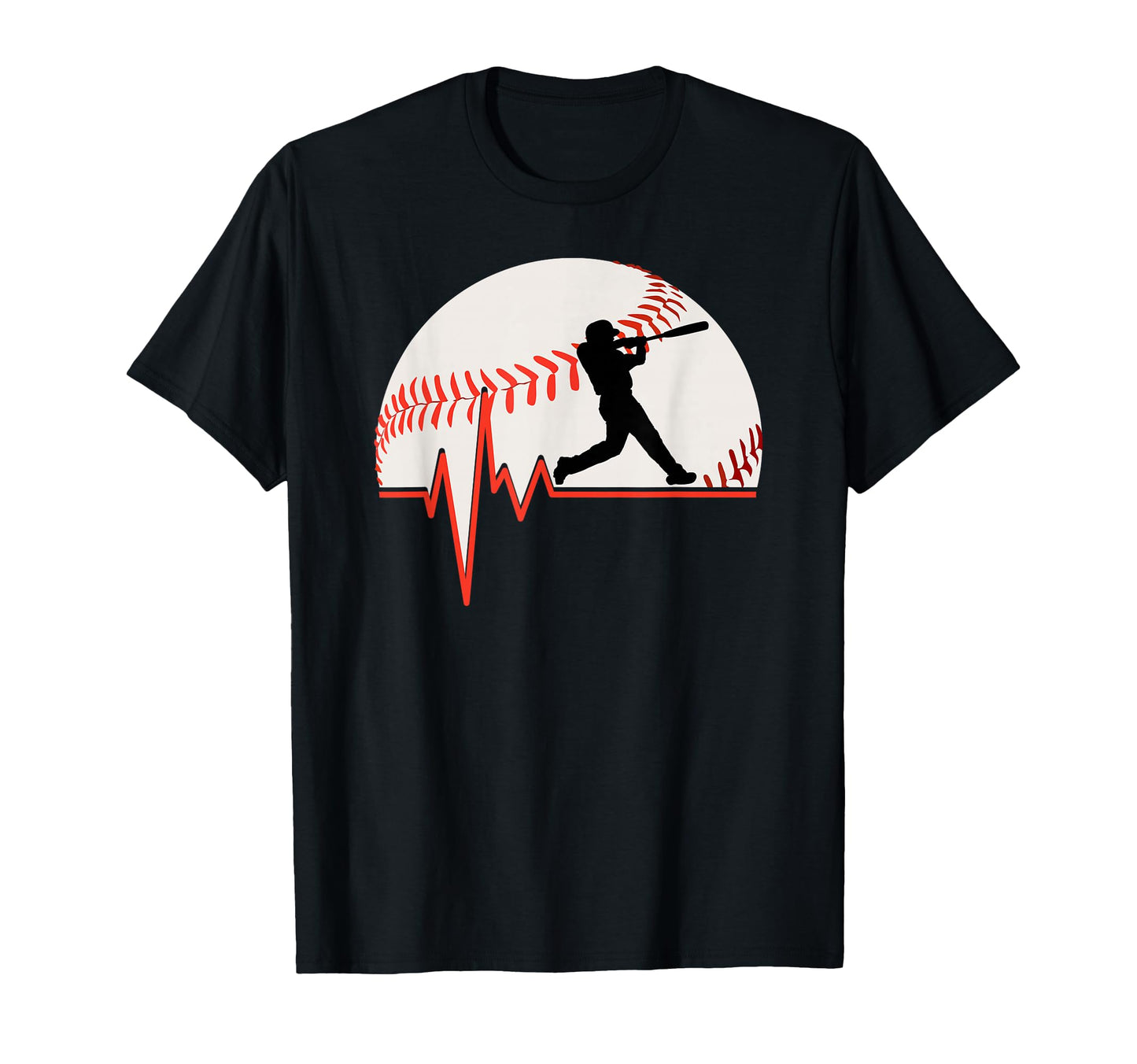 Funny Baseball Heartbeat T-Shirt - Graphic Print for Adults - T-Shirt, Sweatshirt, Hoodie