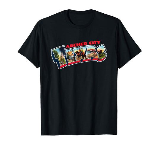 Archer City Texas Postcard Tpa T-Shirt - Minimalist Print for Adults - T-Shirt, Sweatshirt, Hoodie