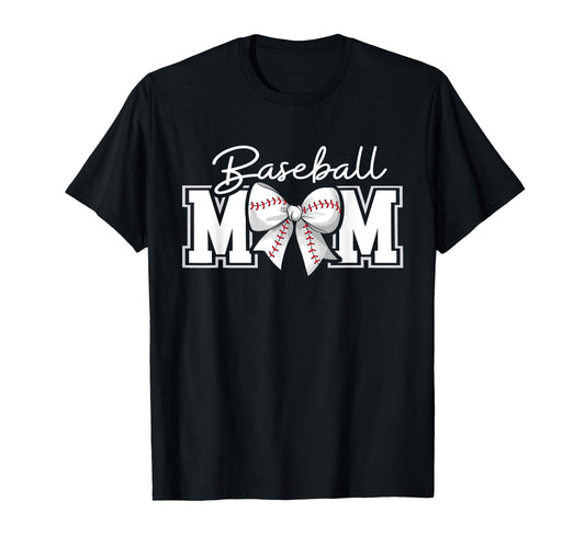 Baseball Coquette Bow Baseball Mom Game T-Shirt - Minimalist Print Unisex - T-Shirt, Sweatshirt, Hoodie