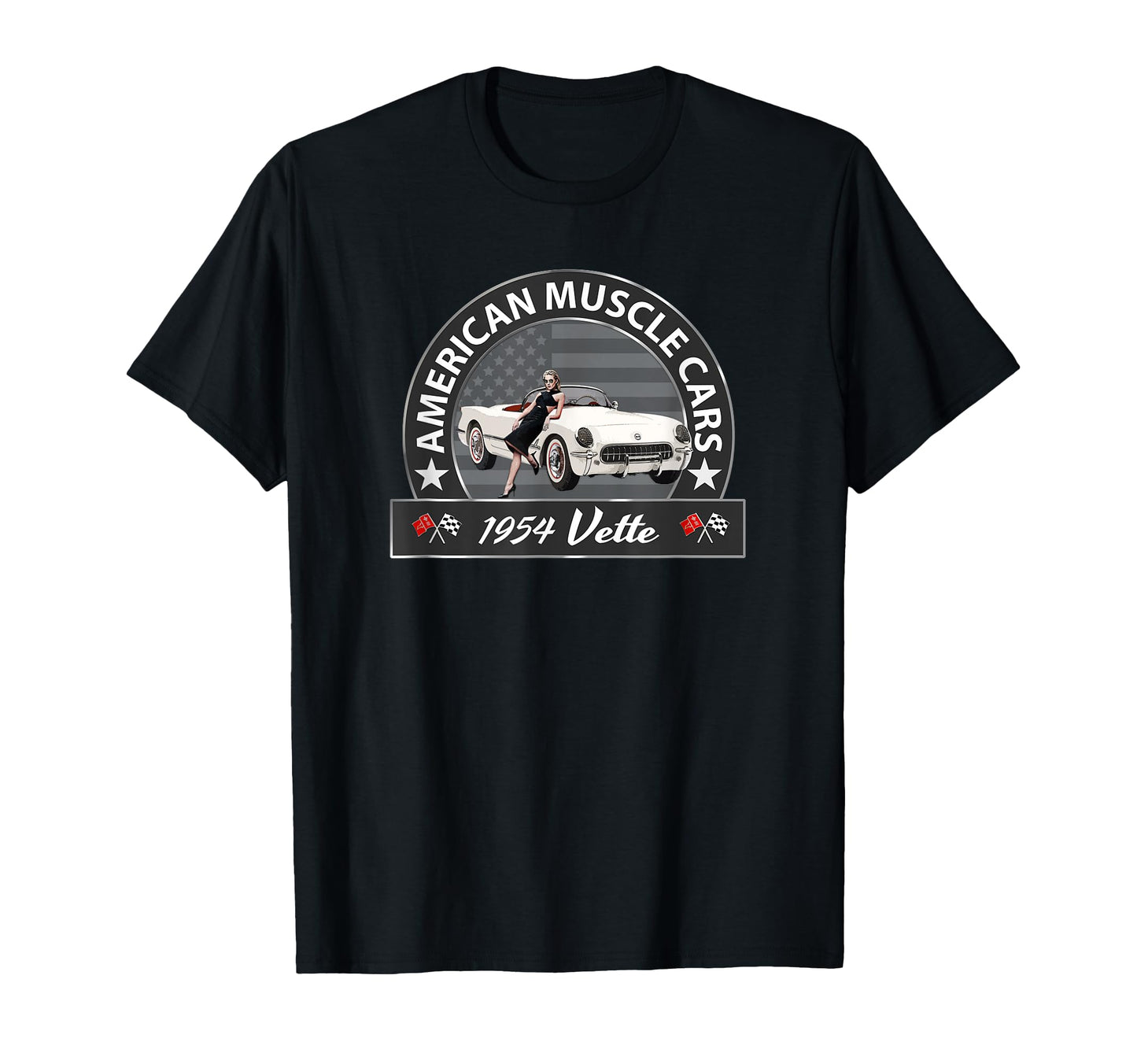 Cars 1954 Vette Iconic Sports Cars 1950S T-Shirt - Graphic Print for Adults - T-Shirt, Sweatshirt, Hoodie