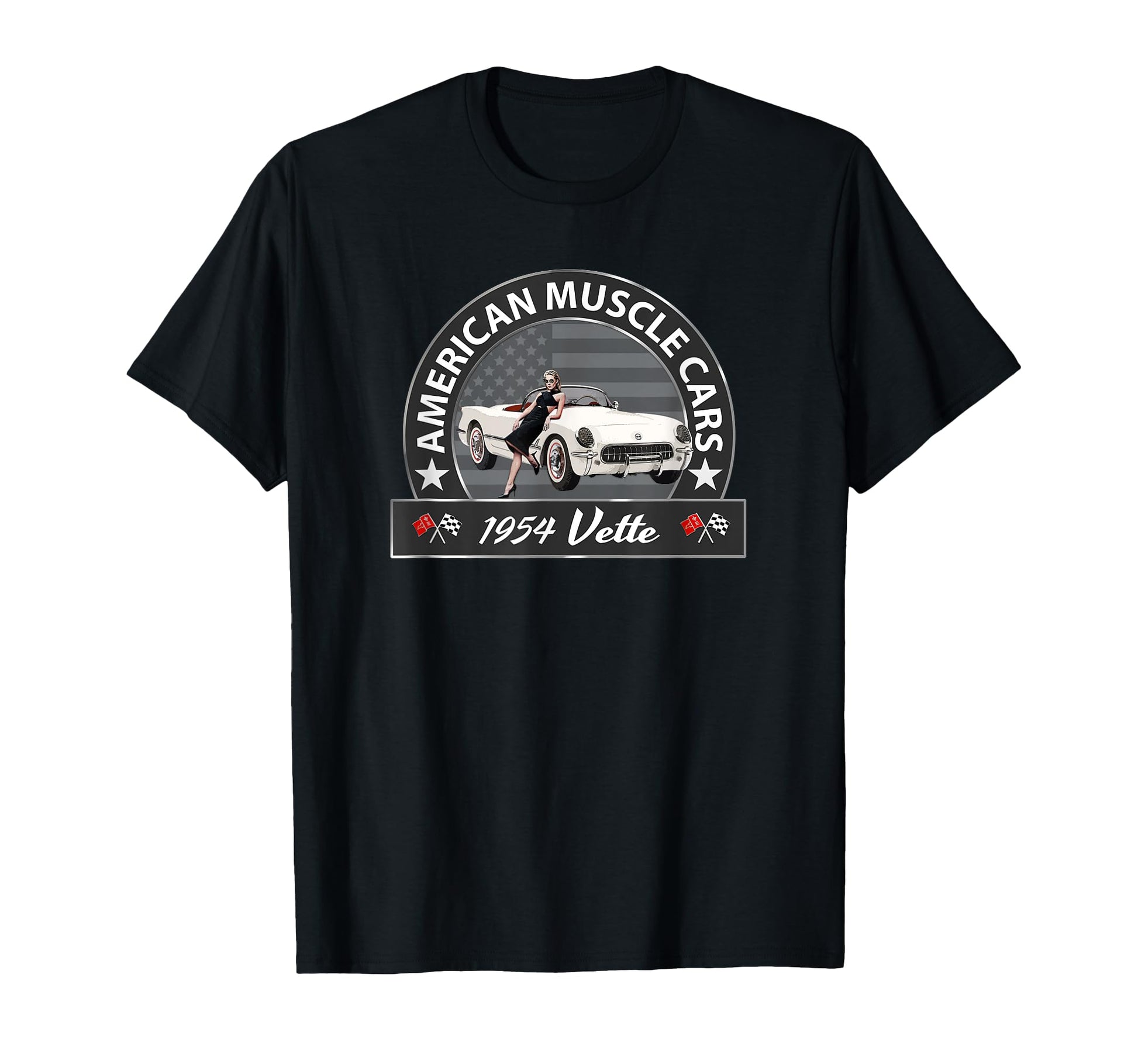 Cars 1954 Vette Iconic Sports Cars 1950S T-Shirt - Graphic Print for Adults - T-Shirt, Sweatshirt, Hoodie