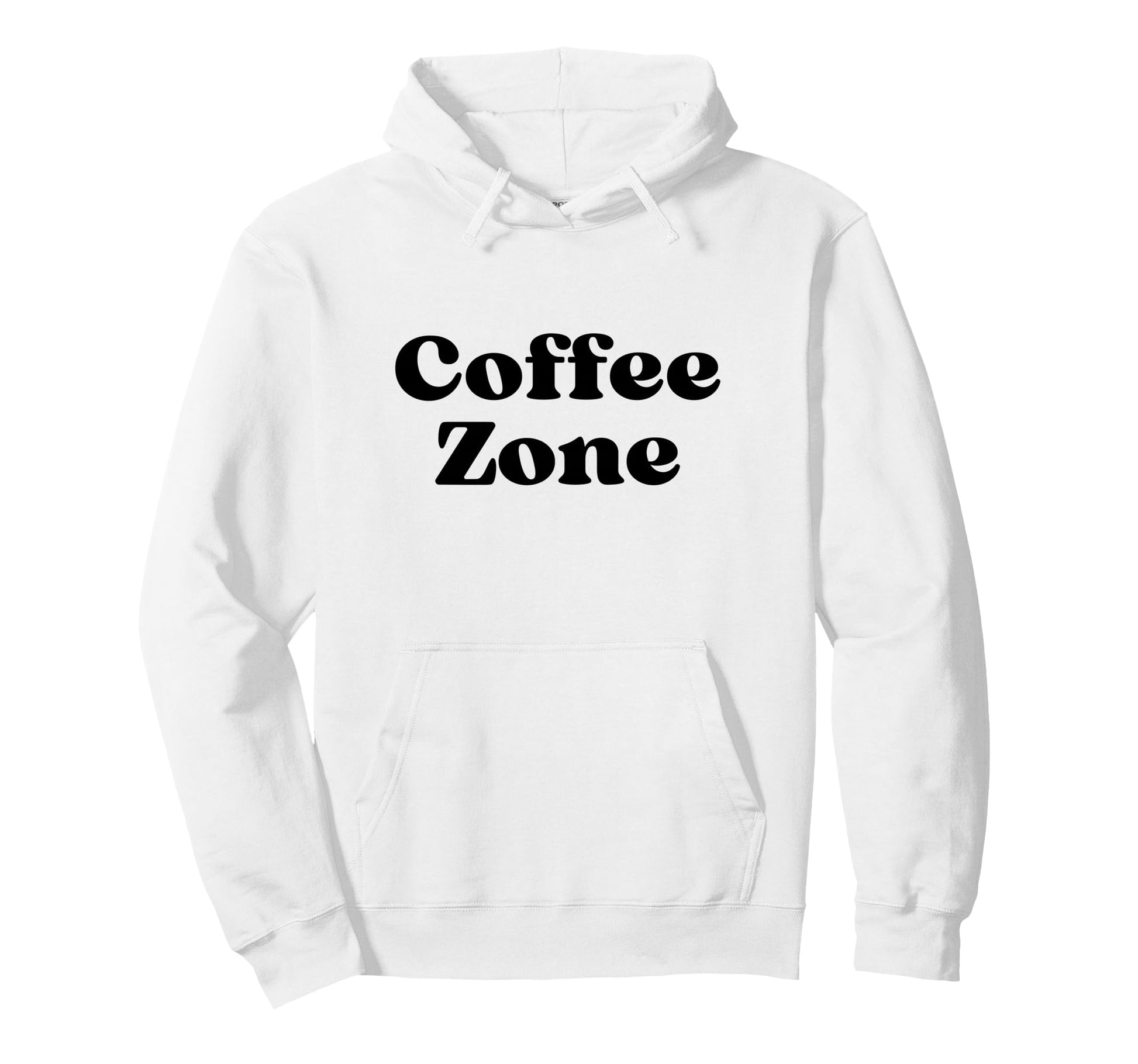 Coffee Zone Bold Black Text Typography Hoodie - Aesthetic Graphic Unisex - T-Shirt, Sweatshirt, Hoodie