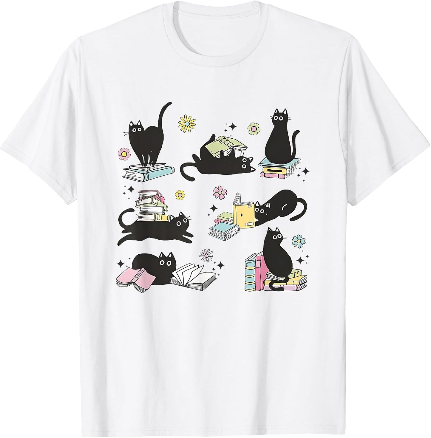 Cat Lover Kitten Reading Book - Adult & Kids T-Shirts, Sweatshirts & Hoodies apparel design preview 1