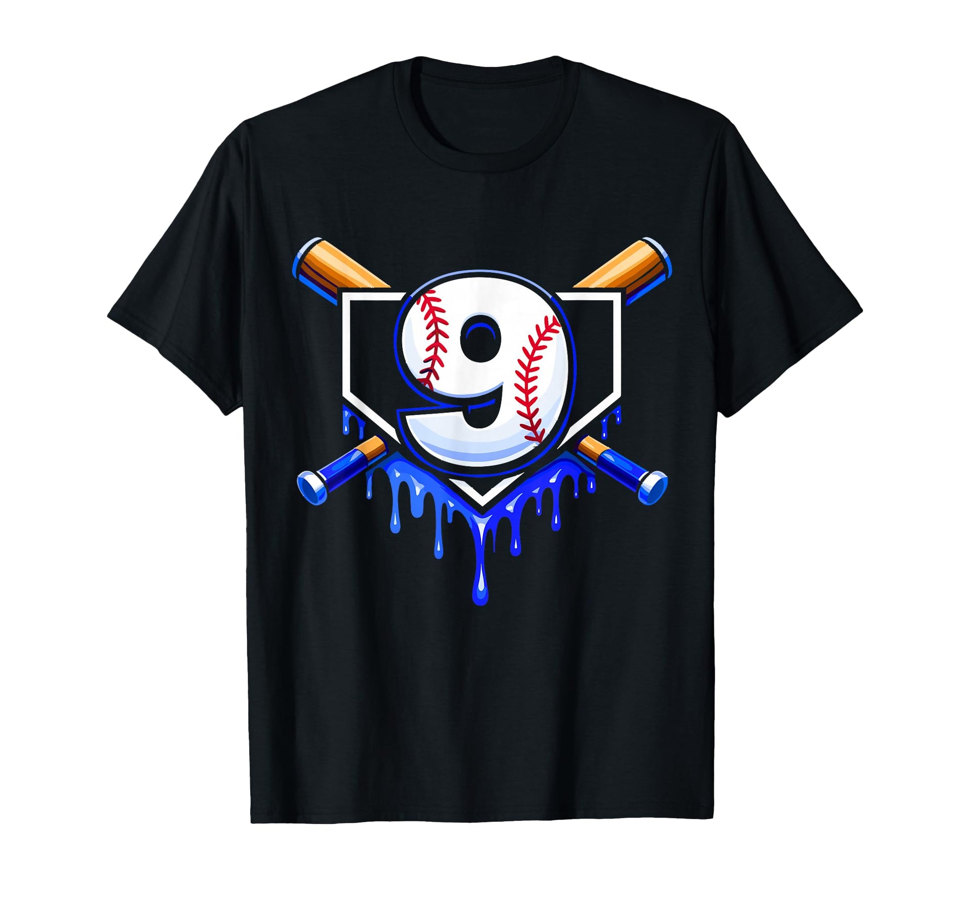 9Th Birthday Baseball 9 Years Ice T-Shirt - Minimalist Print for Adults - T-Shirt, Sweatshirt, Hoodie