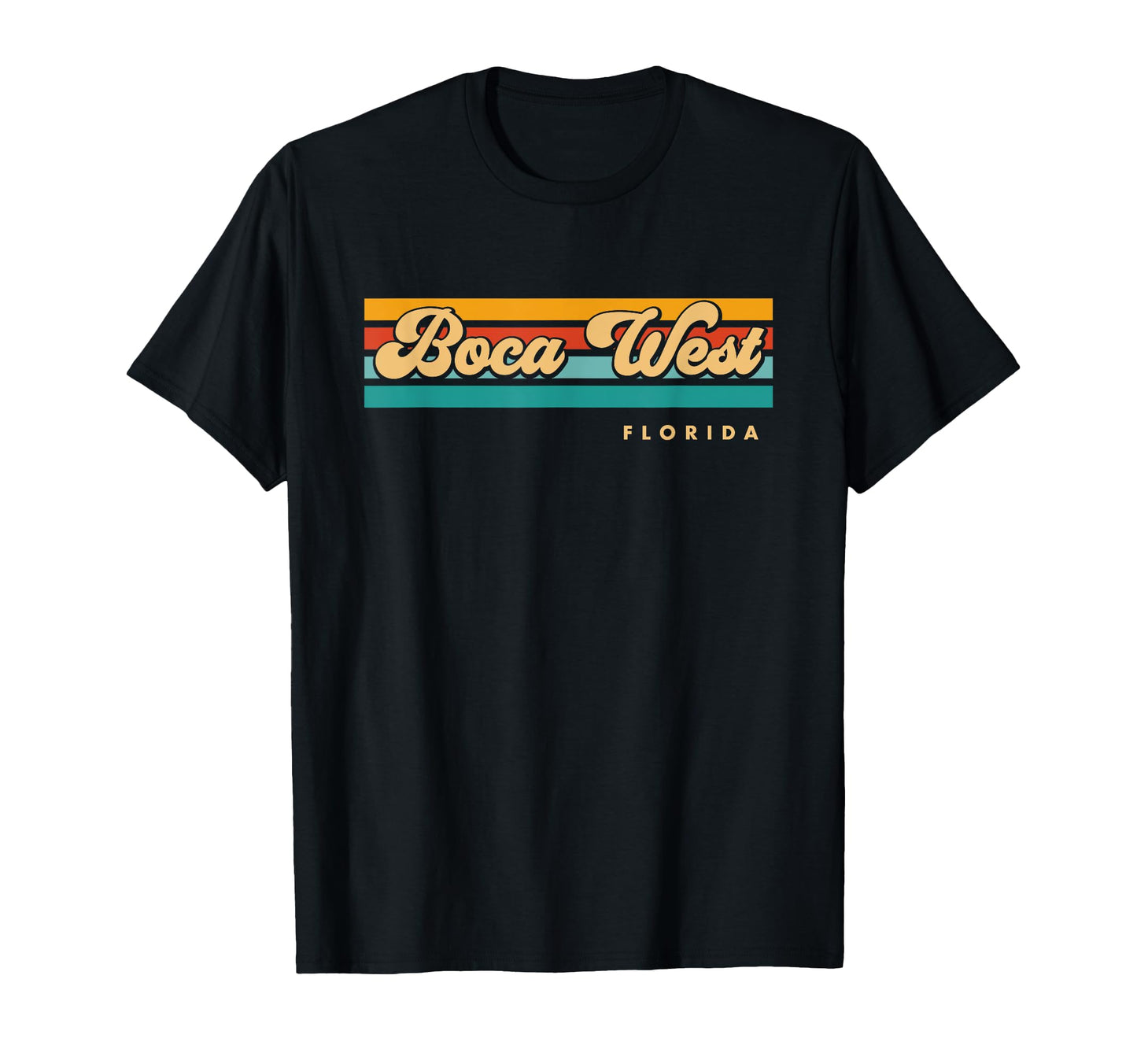 Sunset Stripes Boca West Florida T-Shirt - Novelty Apparel Men Women - T-Shirt, Sweatshirt, Hoodie