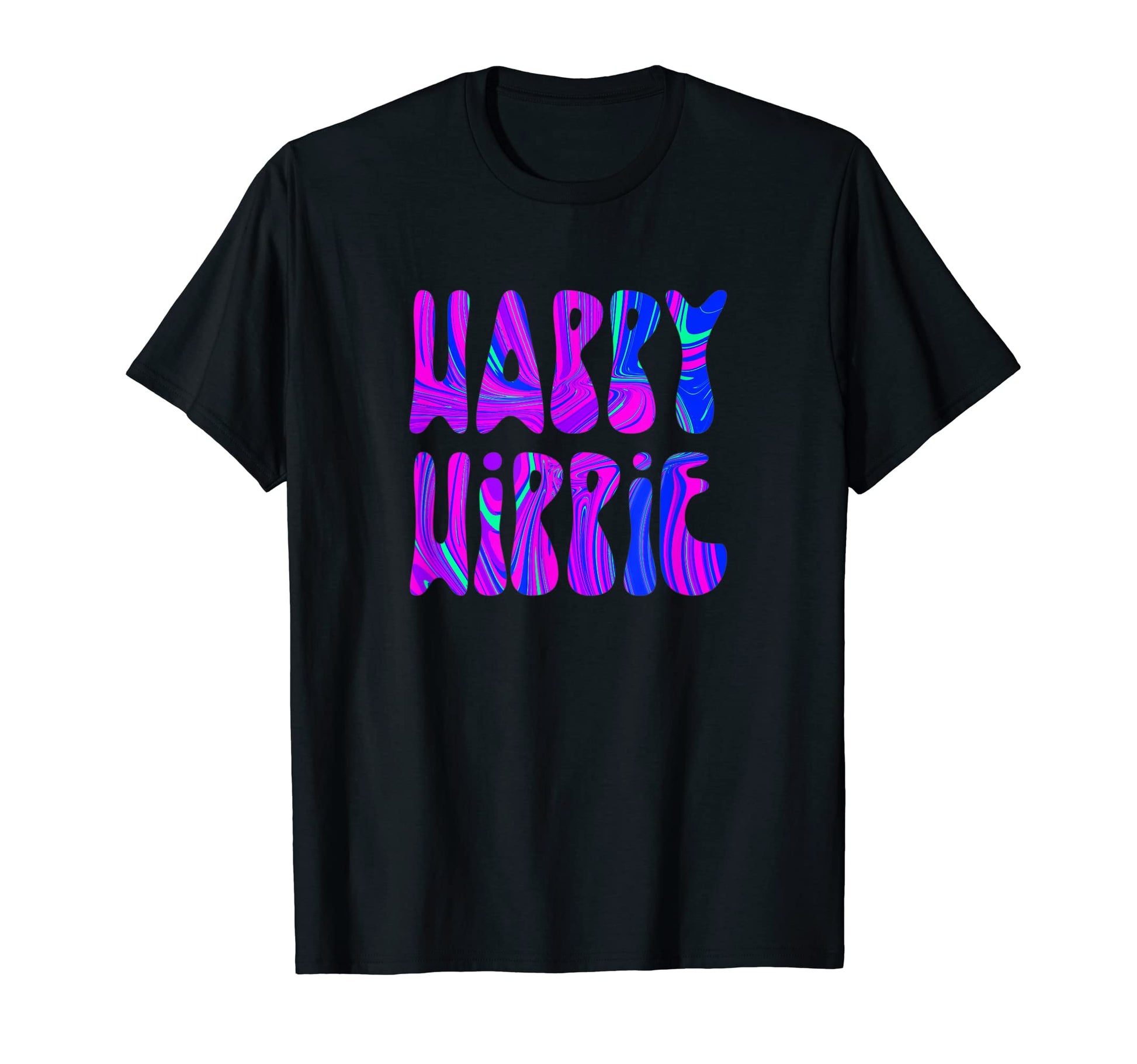 Happy Hippie Groovy Colorful Tie Dye T-Shirt - Graphic Print for Adults - T-Shirt, Sweatshirt, Hoodie