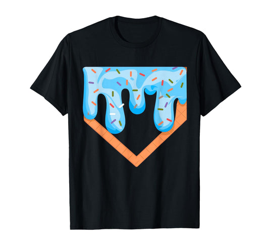 Baseball Ice Cream Dripping Baseball T-Shirt - Streetwear Style Unisex - T-Shirt, Sweatshirt, Hoodie